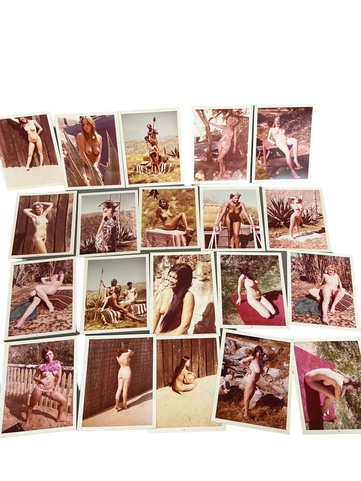 Vintage Pin Up Nude Risque Female Erotic Model Photo Photograph Adult: Vintage Pin Up Nude Female Model Photo Photograph Collection Lot, 20 photo lot, approximate size of each photo is 5" x 3 1/2" we believe these photos are from a nudist colony, some of these images mig