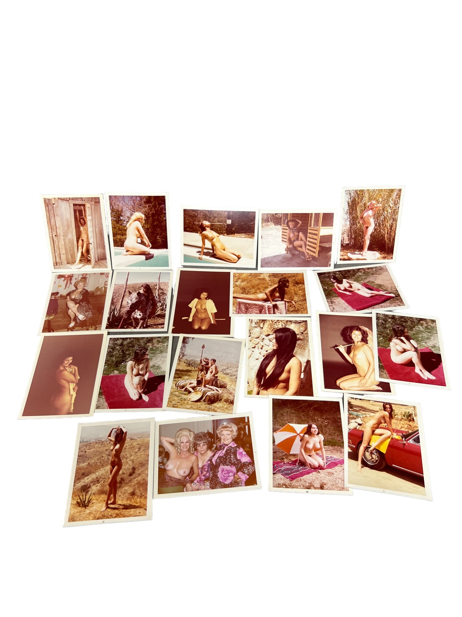 Vintage Pin Up Nude Risque Female Erotic Model Photo Photograph Adult: Vintage Pin Up Nude Female Model Photo Photograph Collection Lot, 20 photo lot, approximate size of each photo is 5" x 3 1/2" we believe these photos are from a nudist colony, some of these images mig