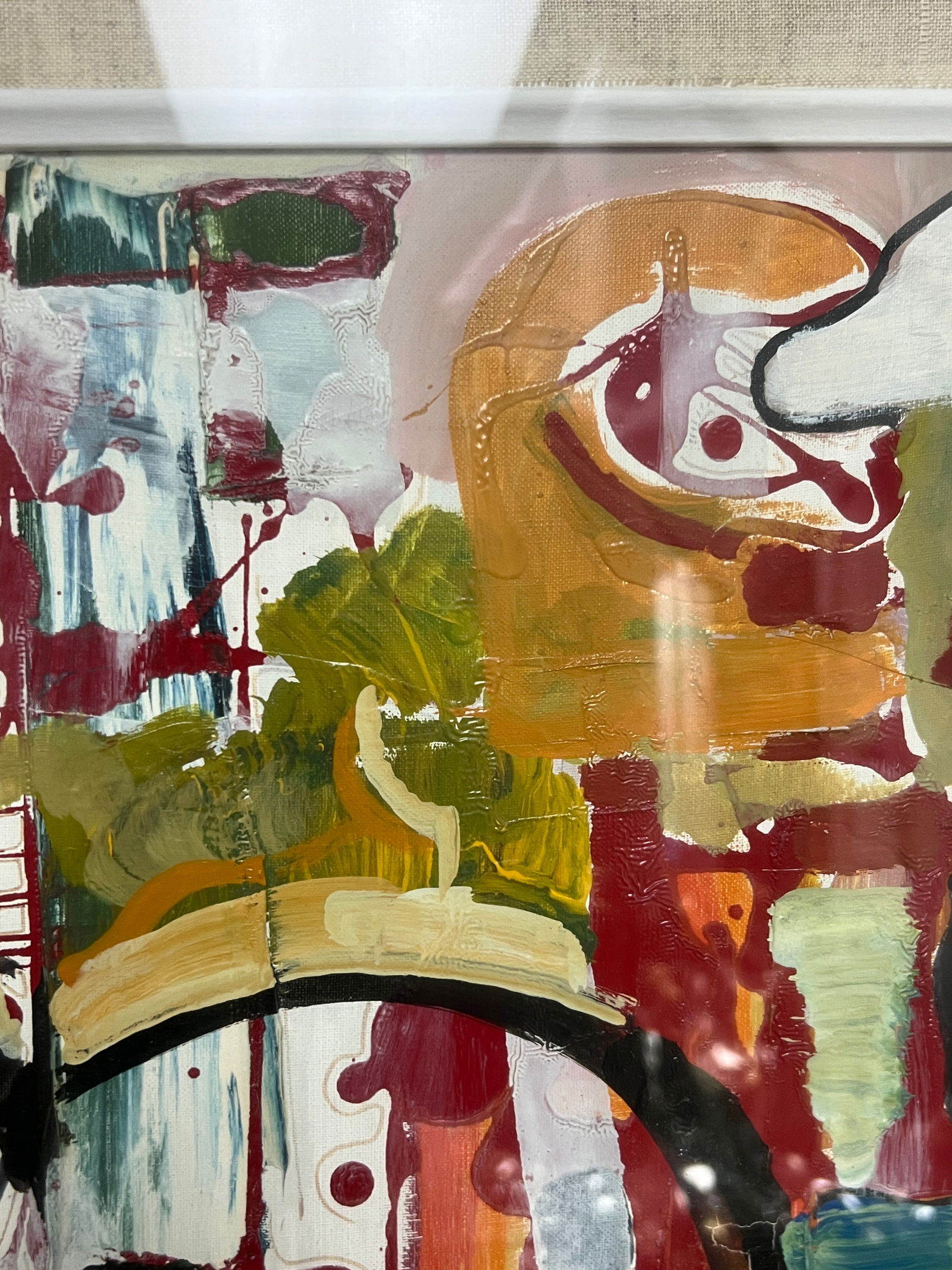 Vintage Abstract Collage Painting Signed M. SAKO 67 (1 of 11)