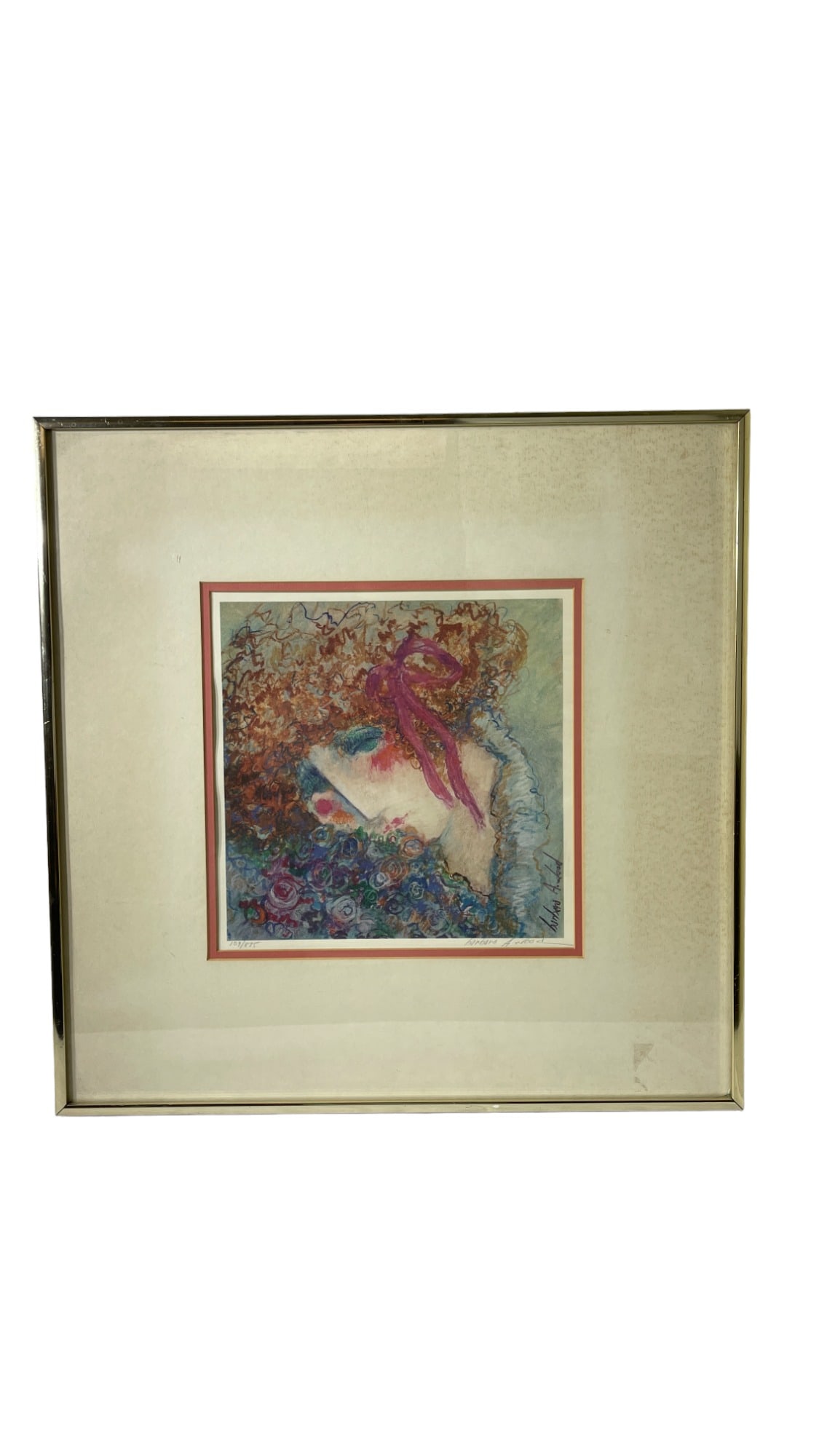 Barbara A. Wood "Scarlet Ribbon" Lithograph Signed & Numbered 109/875 - Framed (1 of 9)