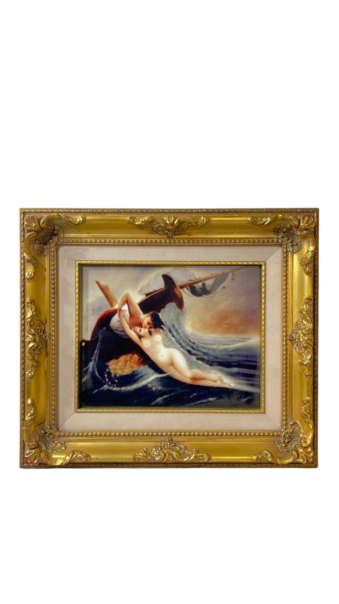 Gustav Wertheimer "Kiss of the Siren" Porcelain Plaque Print: Gustav Wertheimer "Kiss of the Siren" Porcelain Plaque Print