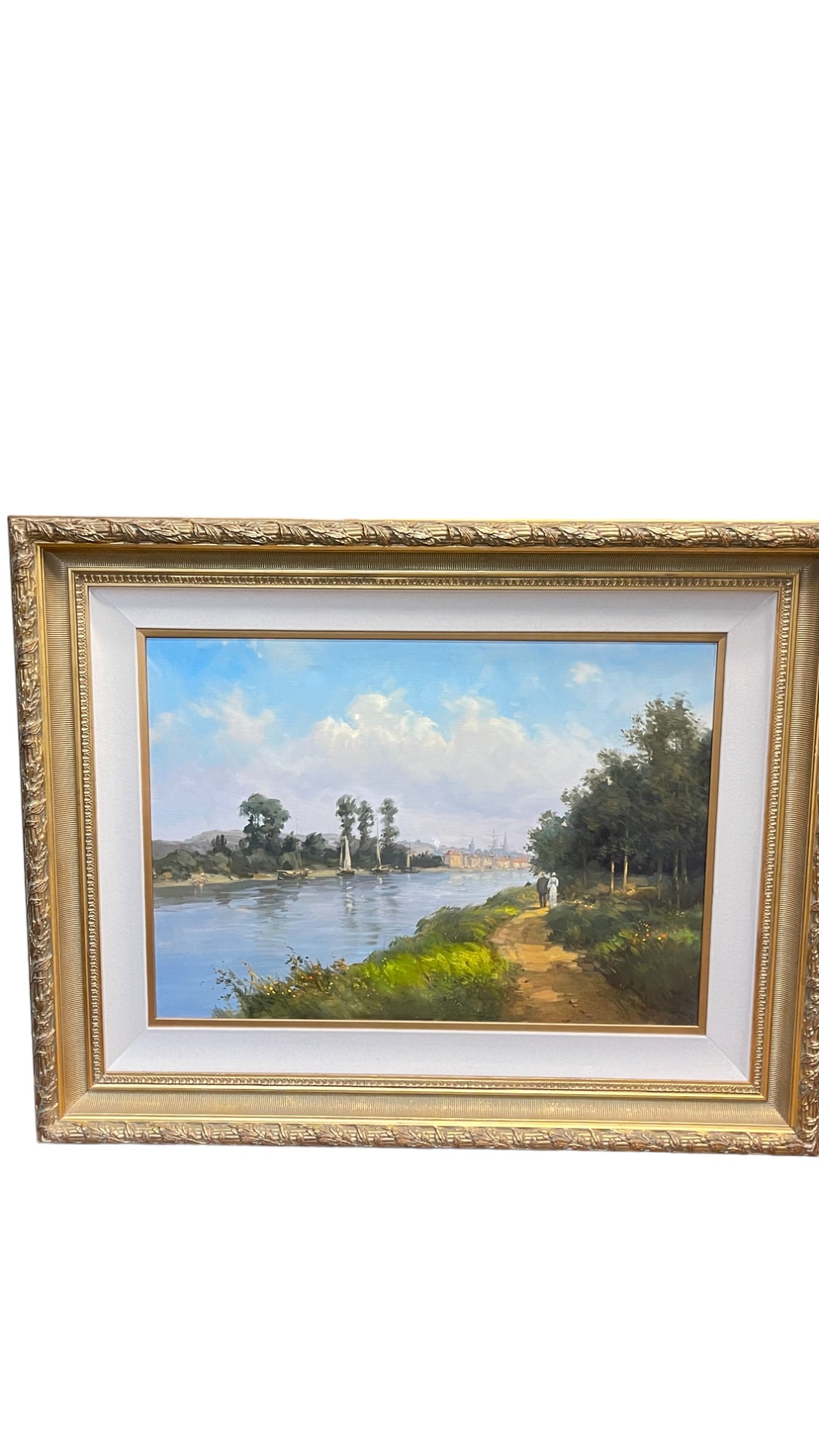 Vintage Framed Oil on Canvas Impressionist Landscape Painting (1 of 8)