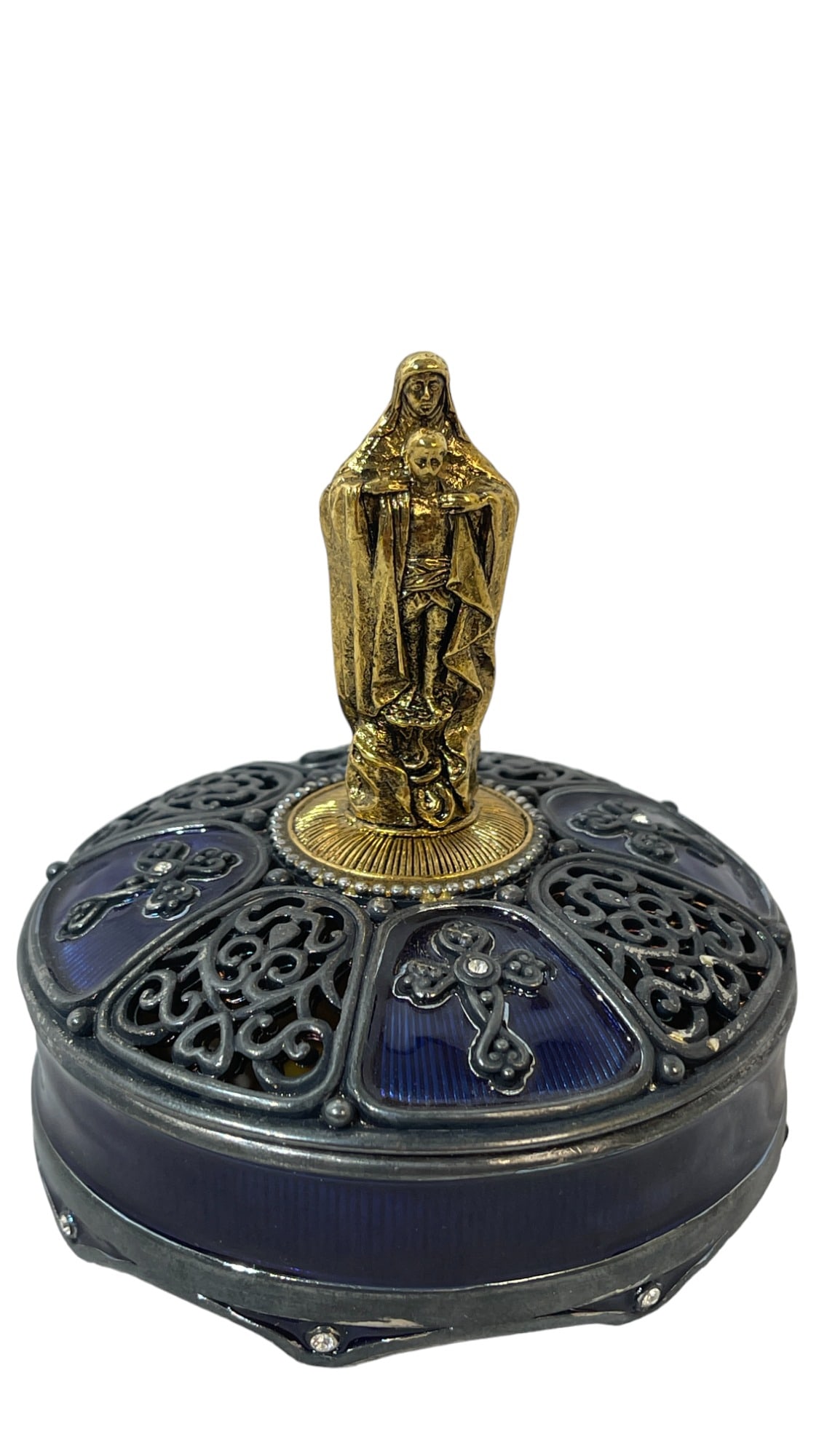 Vintage Edgar Berebi Jerusalem Cobalt Box with Mother and Son (1 of 6)