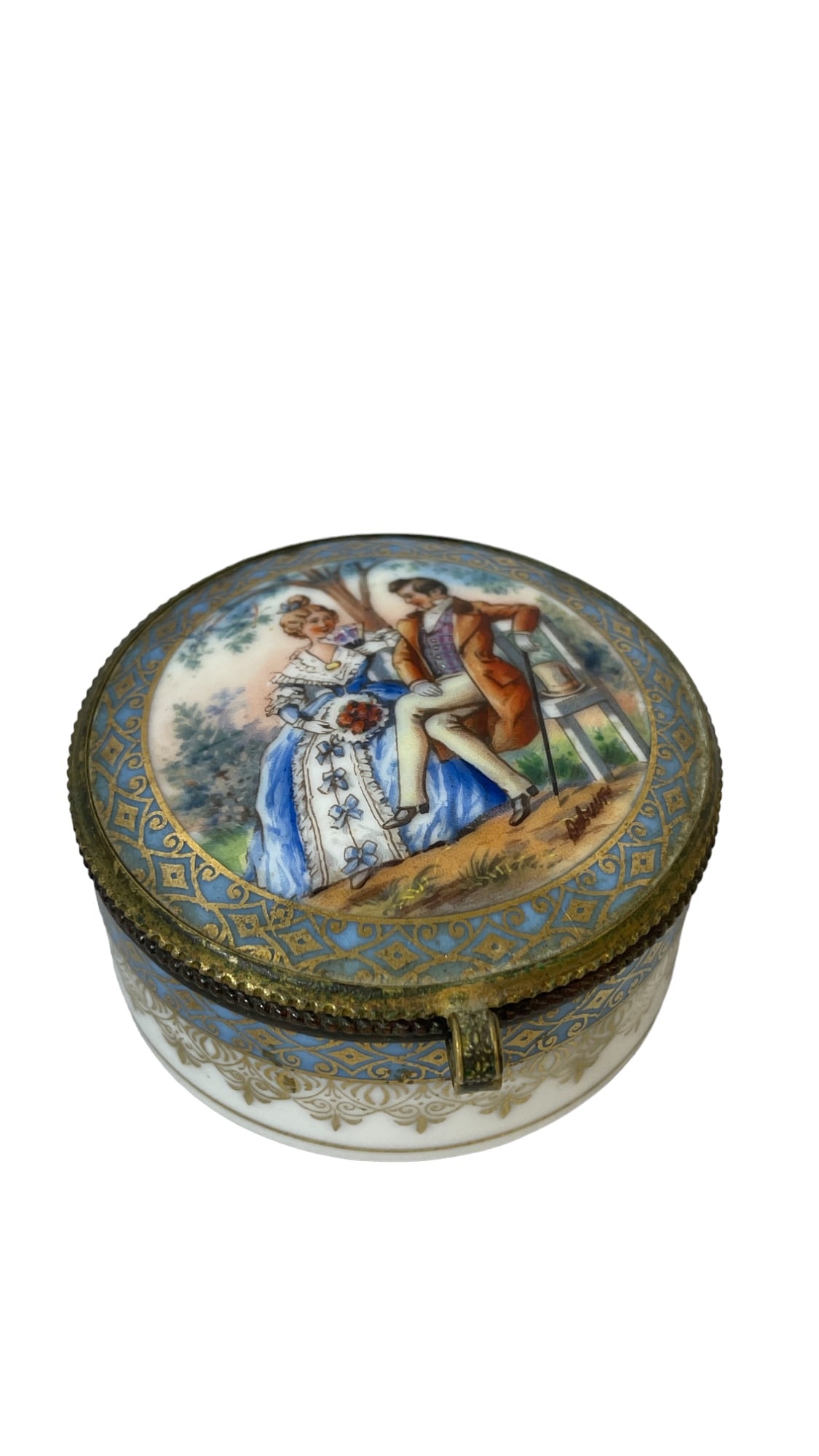 Early Czech Hand Painted Trinket Box Signed (1 of 7)