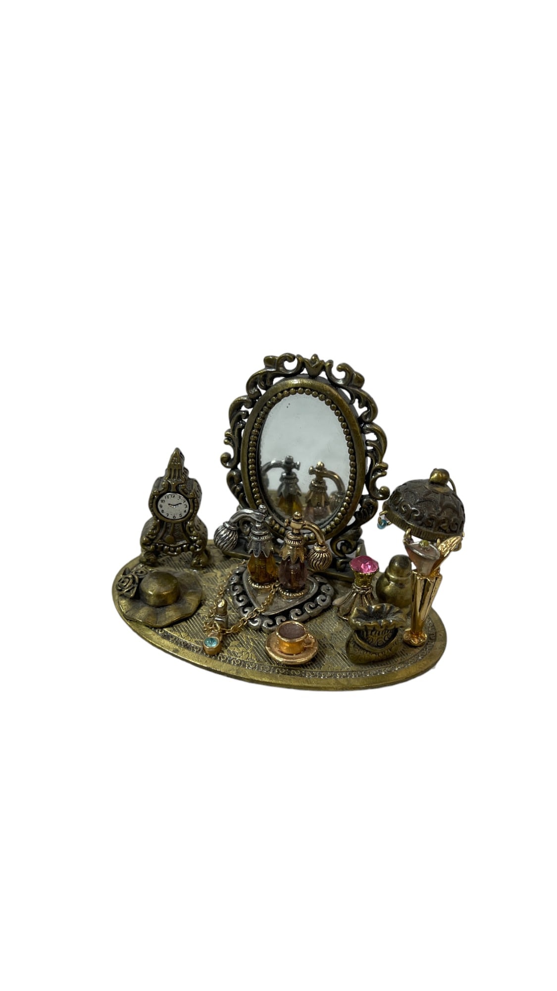 Antique Miniature Vanity Mirror Tray Set (1 of 5)