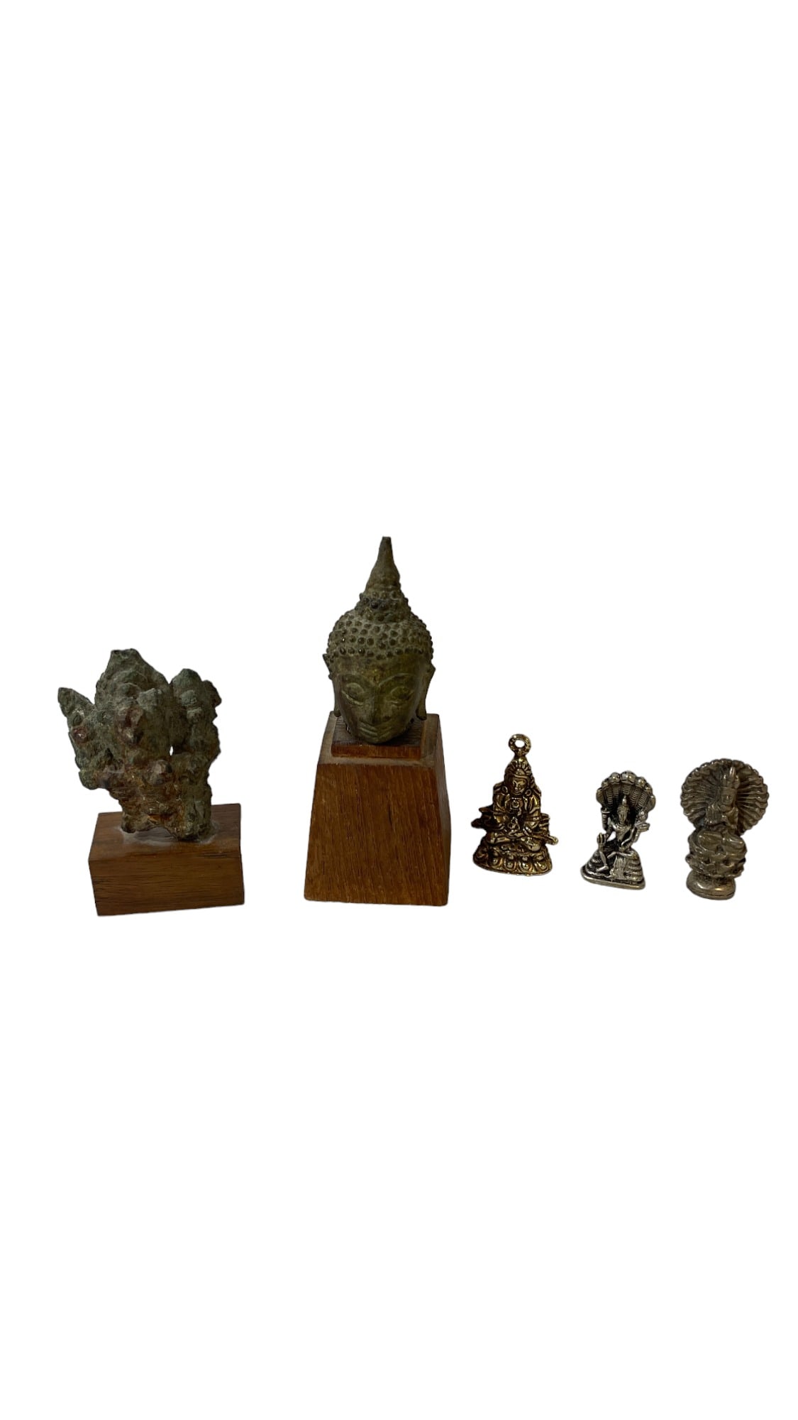 Vintage Chinese Marble Stone and Metal Mini Buddha Figurine Collection Lot (1 of 6)