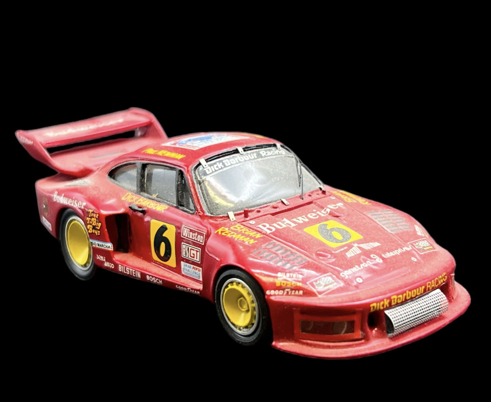 Vintage model car 1:43 red Porsche 935 turbo rock bills (1 of 11)