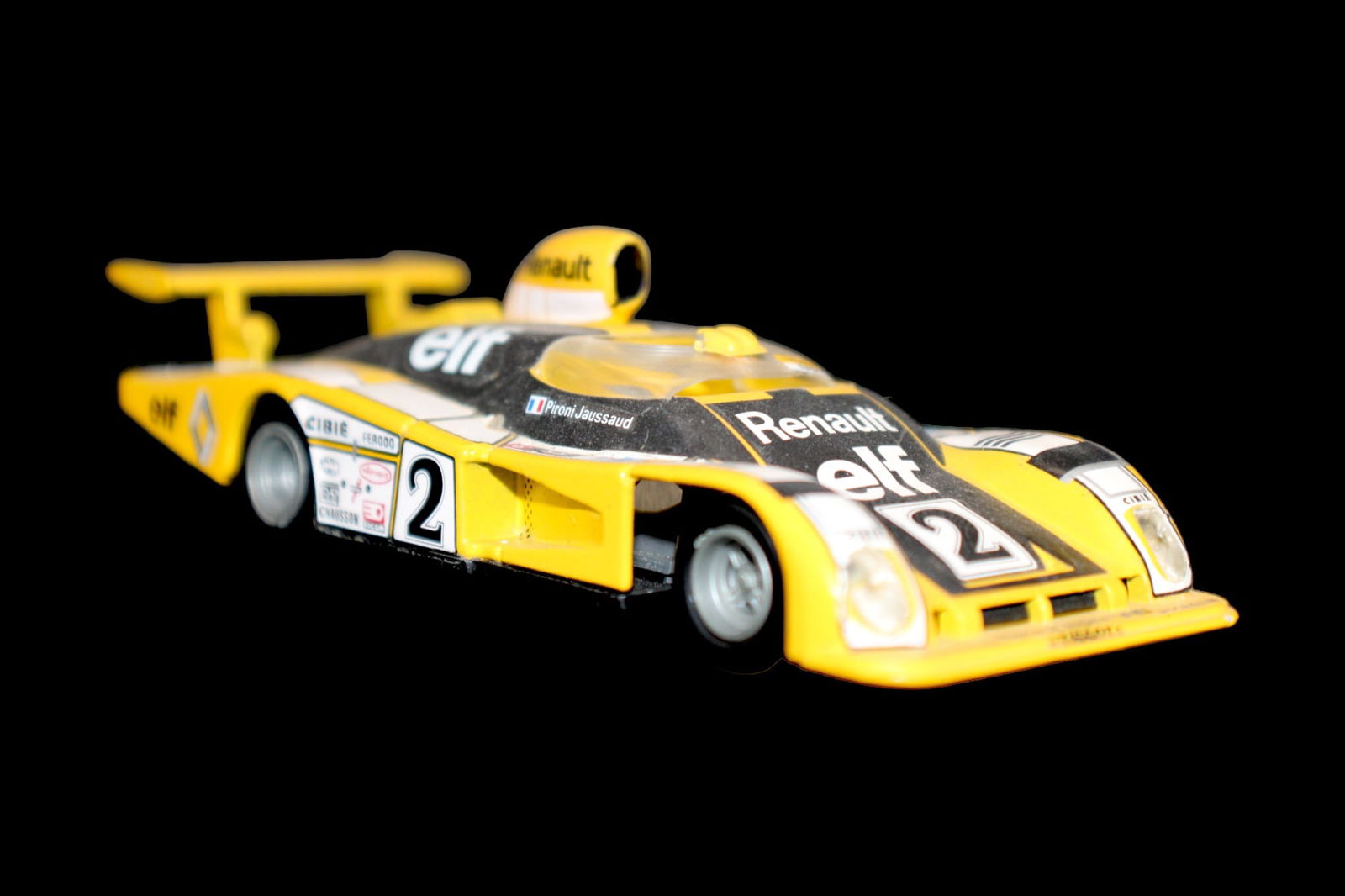 Vintage model car 1:43 Black white Alpine Renault A442B turbo V6 SOLIDO (1 of 9)