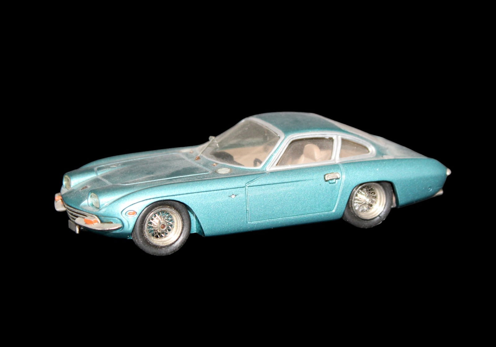 Vintage model car 1:43 light blue Lamborghini 350 GT coupe AMR (1 of 9)