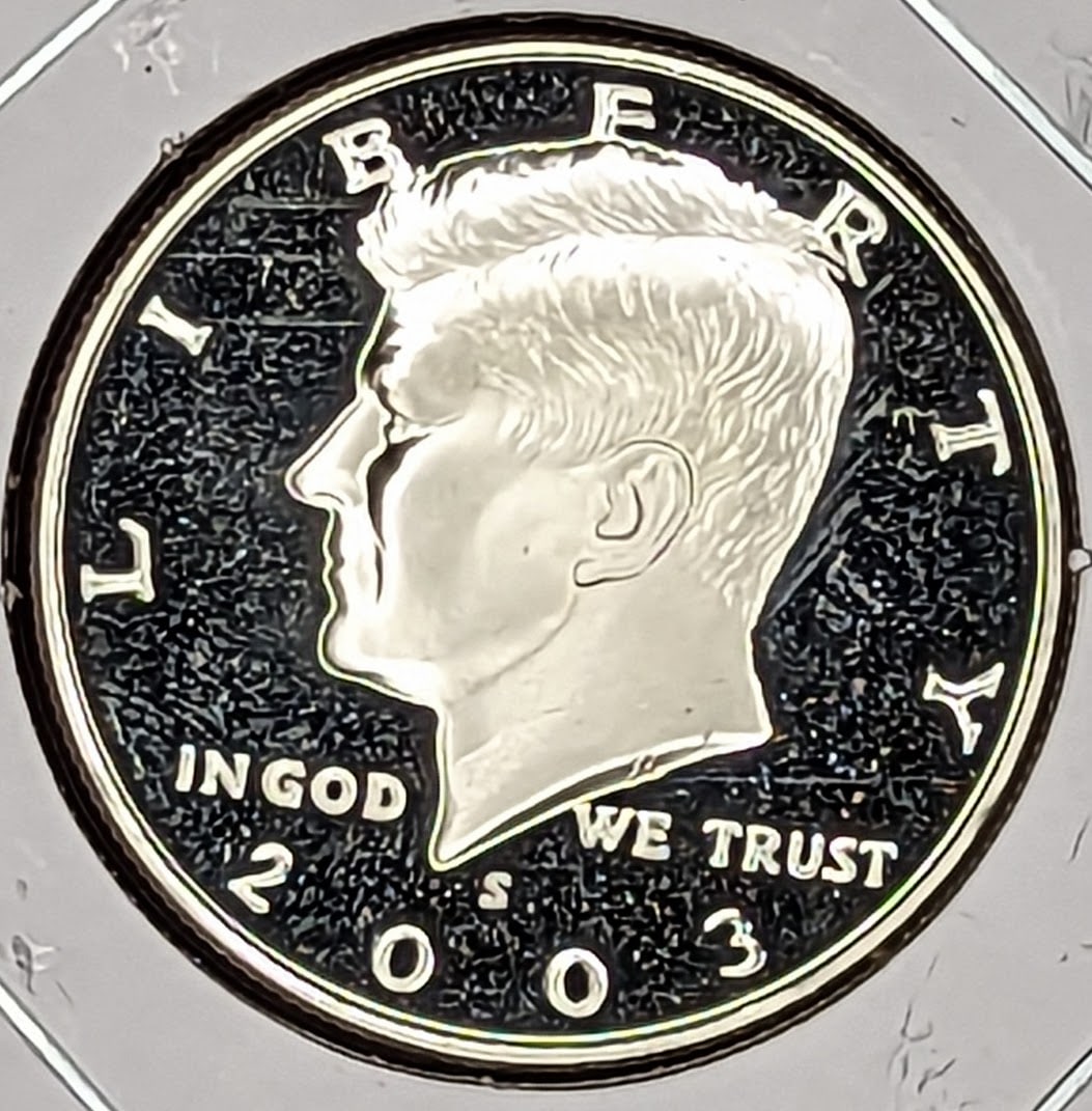 2003-S Silver Proof Kennedy Half Dollar coin (1 of 2)