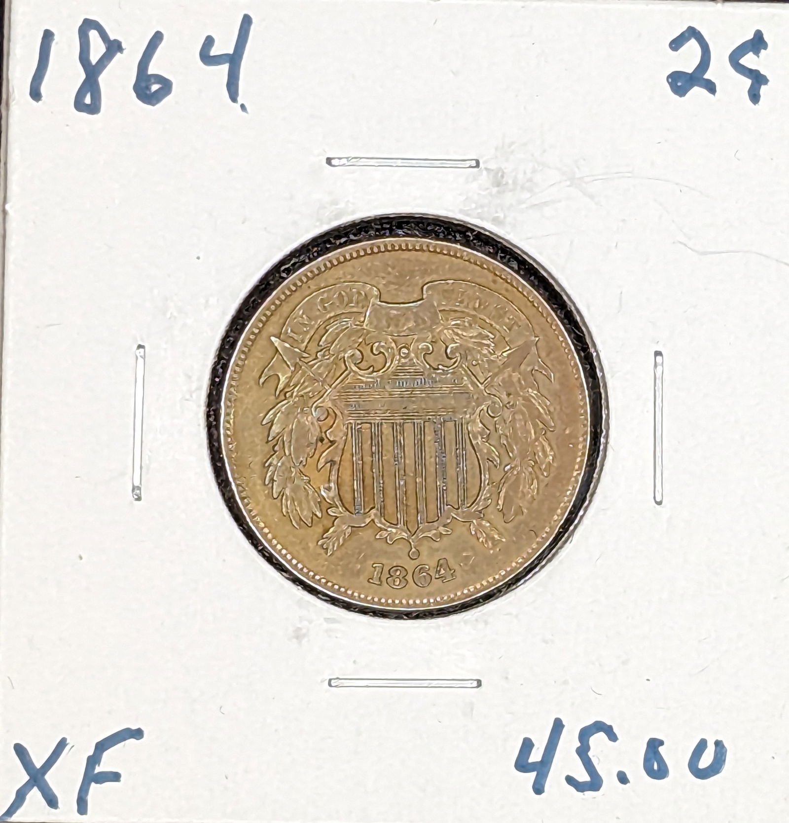 1864 Two Cent piece coin (1 of 2)