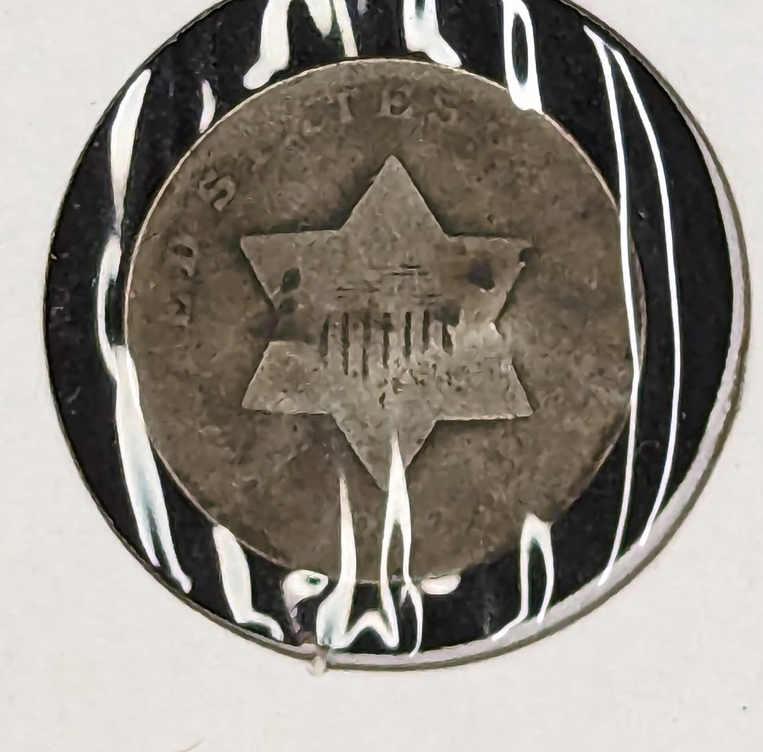 1858 Silver Three Cent Piece coin (1 of 2)