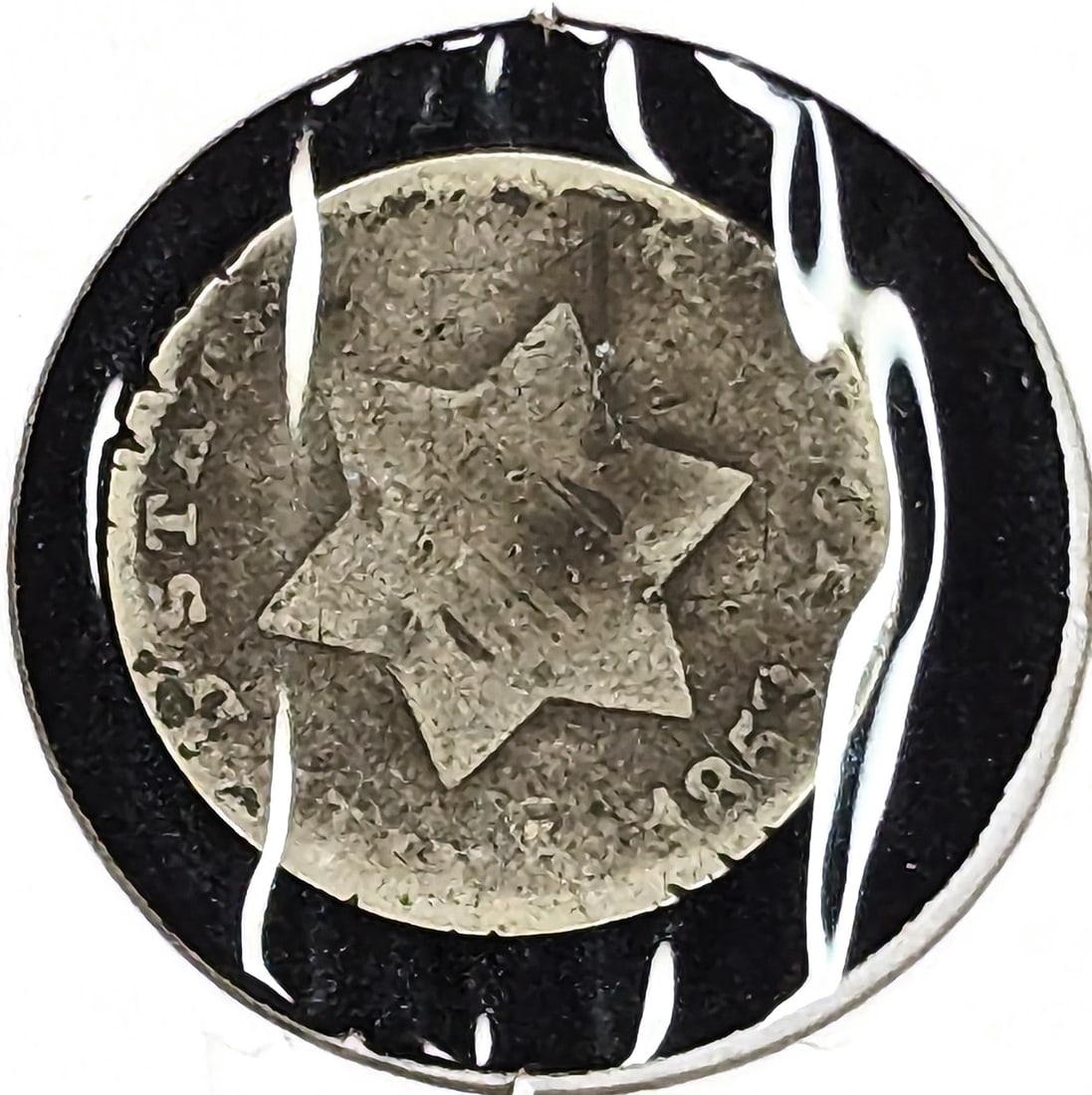 1853 Silver Three Cent Piece coin (1 of 2)