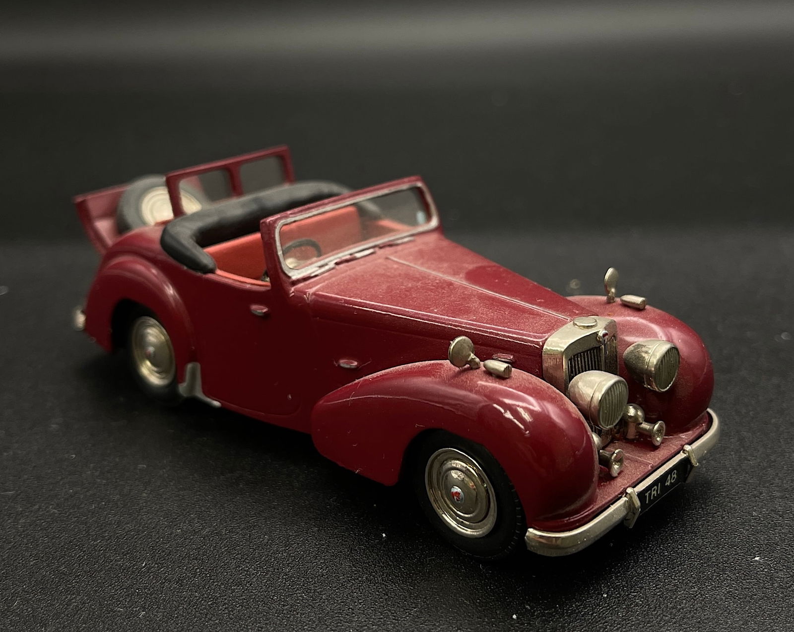Vintage Model Car 1:43 Red Triumph Roadster- Mini Marquee (1 of 4)