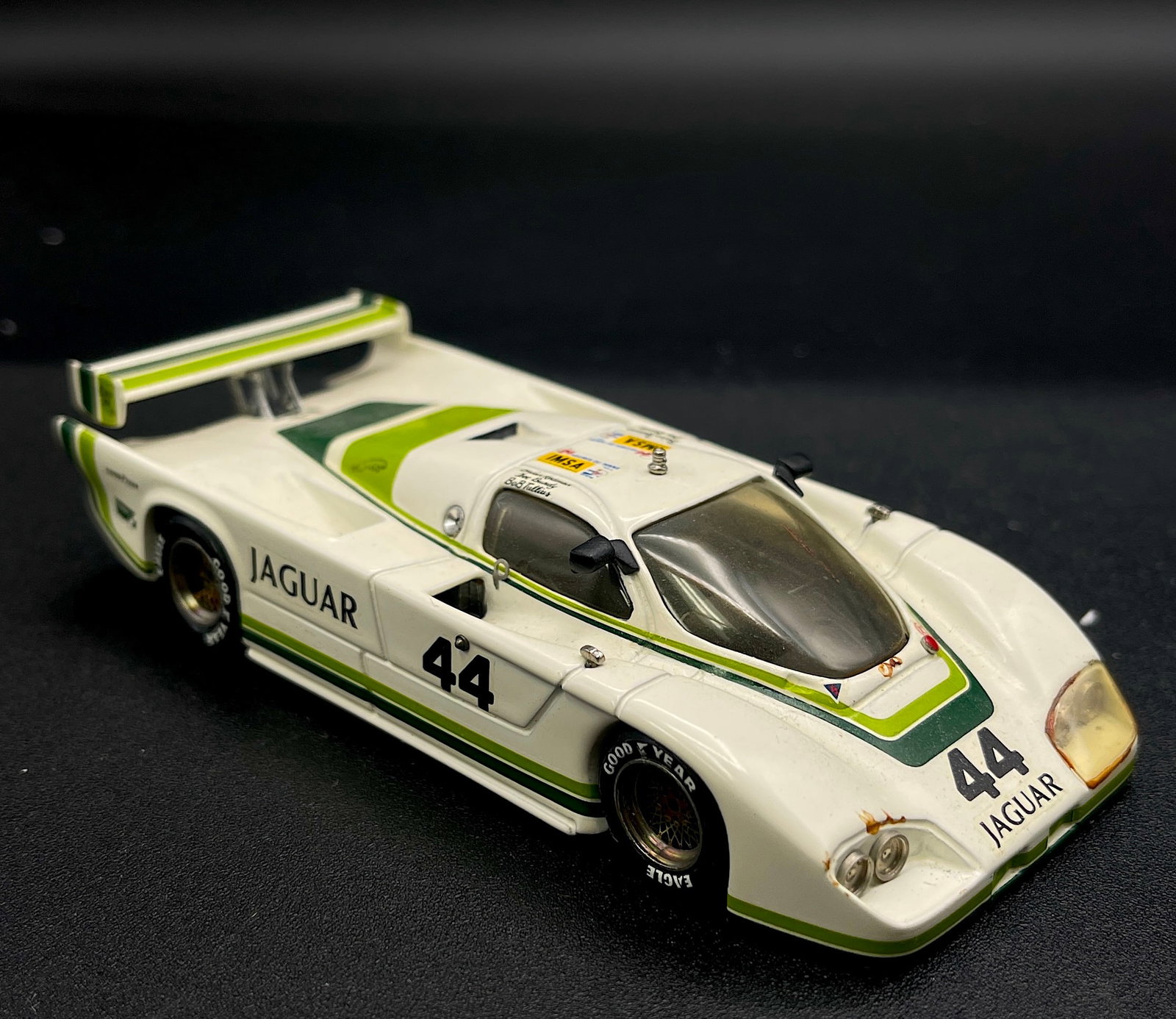 Vintage Model Car 1:43 White Jaguar XJR5 - Andre M. Ruf: Vintage Model Car 1:43 White Jaguar XJR5 - Andre M. Ruf