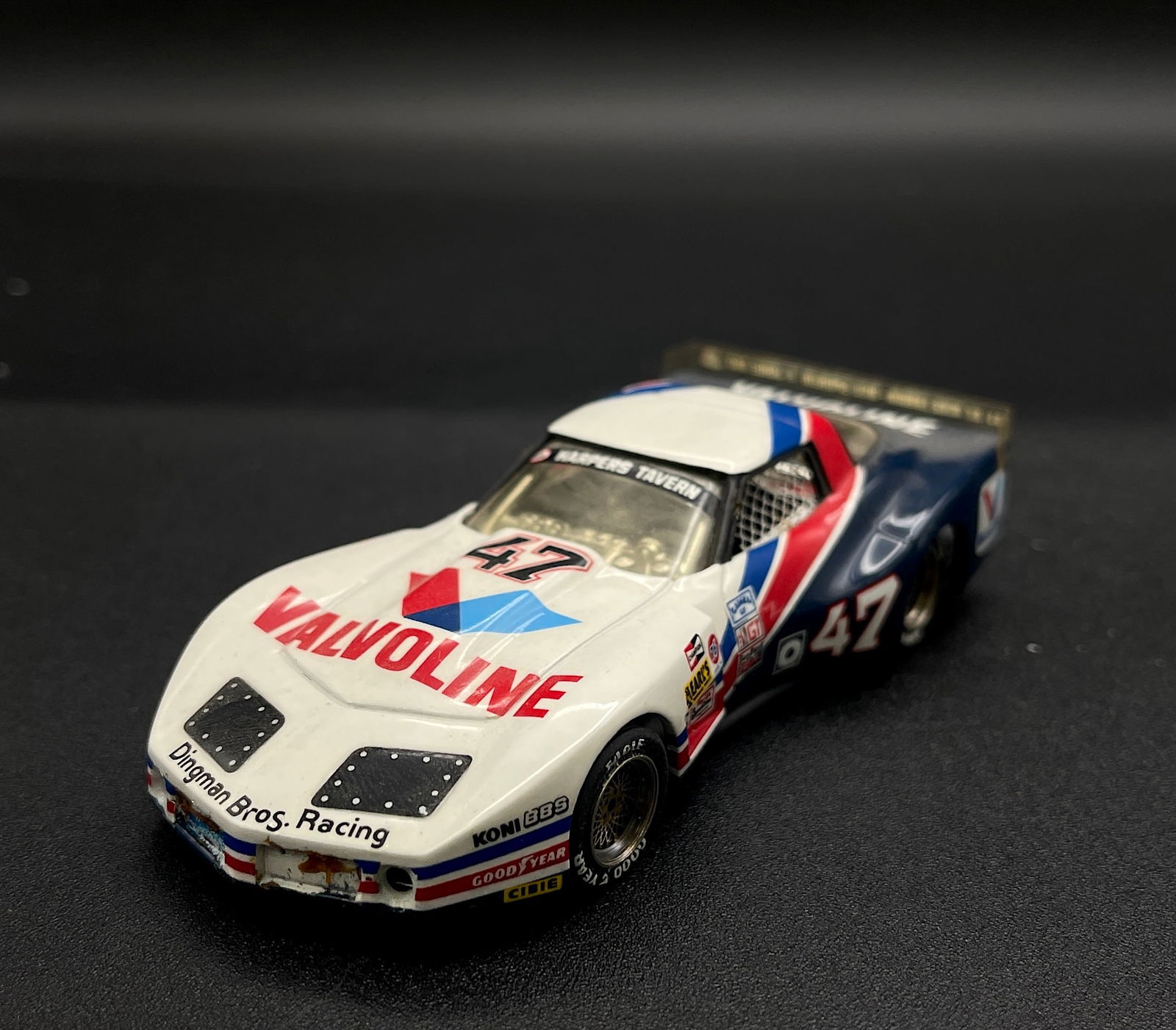 Vintage Model Car 1:43 blue/White Corvette Daytona 1984 Andre M. Ruf (1 of 5)