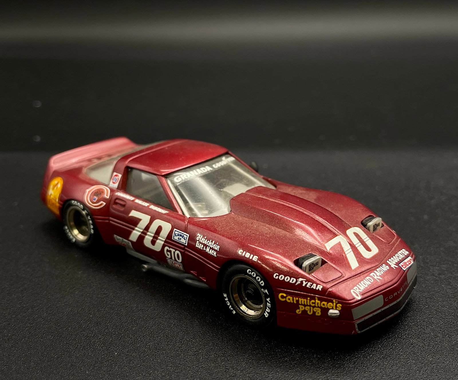 Vintage Model Car 1:43 Dark Red Corvette Daytona 1985 Andre M. Ruf: Vintage Model Car 1:43 Dark Red Corvette Daytona 1985 Andre M. Ruf