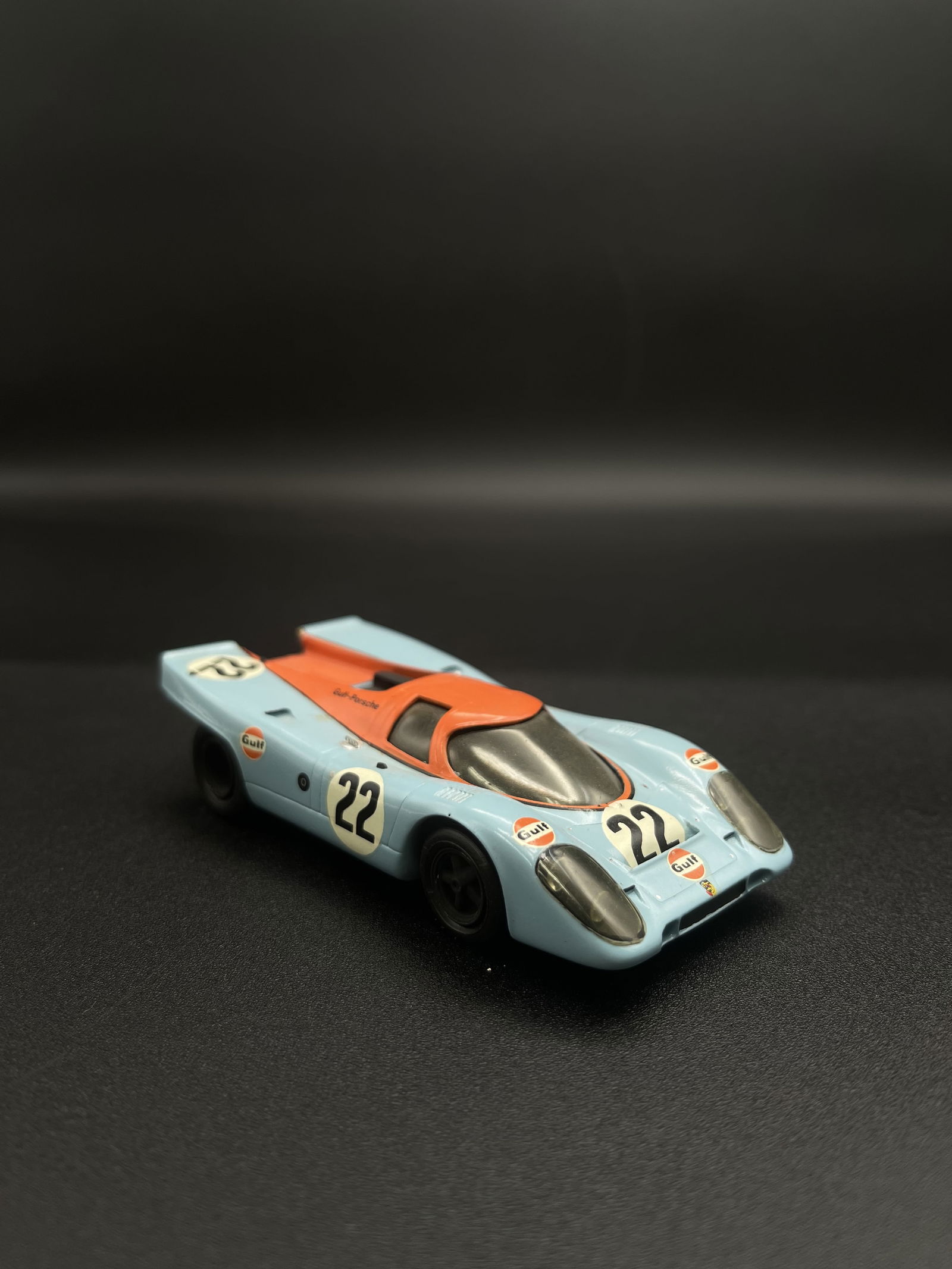 Vintage Model Car 1:43 Light Blue/Orange #22 Porsche 917K Provence Moulage - France (1 of 5)