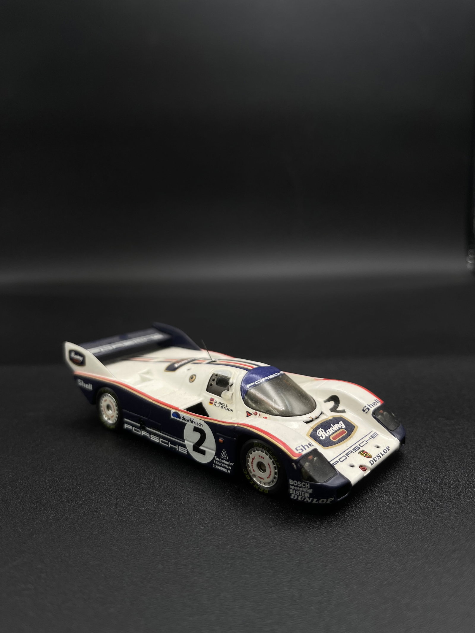 Vintage Model Car 1:43 White/Blue #2 Porsche 962 Starter by Goupille M. - France: Vintage Model Car 1:43 White/Blue #2 Porsche 962 Starter by Goupille M. - France