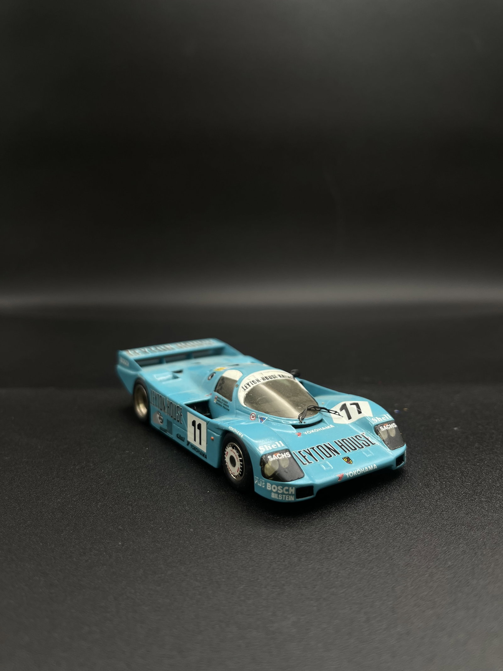 Vintage Model Car 1:43 Light Blue #11 Leyton House Porsche 962 Starter by Goupille M. - France: Vintage Model Car 1:43 Light Blue #11 Leyton House Porsche 962 Starter by Goupille M. - France