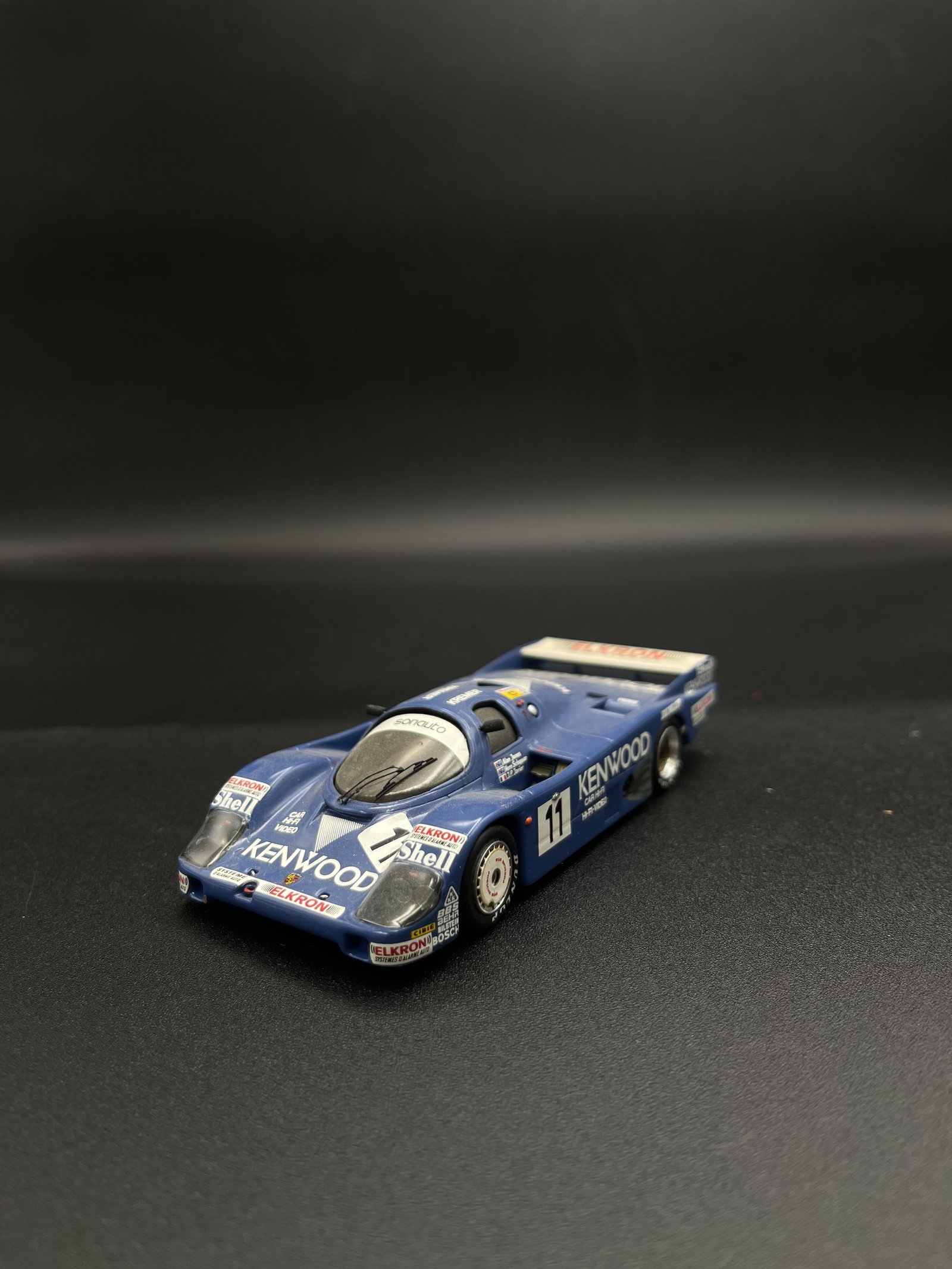 Vintage Model Car 1:43 Blue Elkron #11 Porsche 956 Starter By Goupille M. - France: Vintage Model Car 1:43 Blue Elkron #11 Porsche 956 Starter By Goupille M. - France