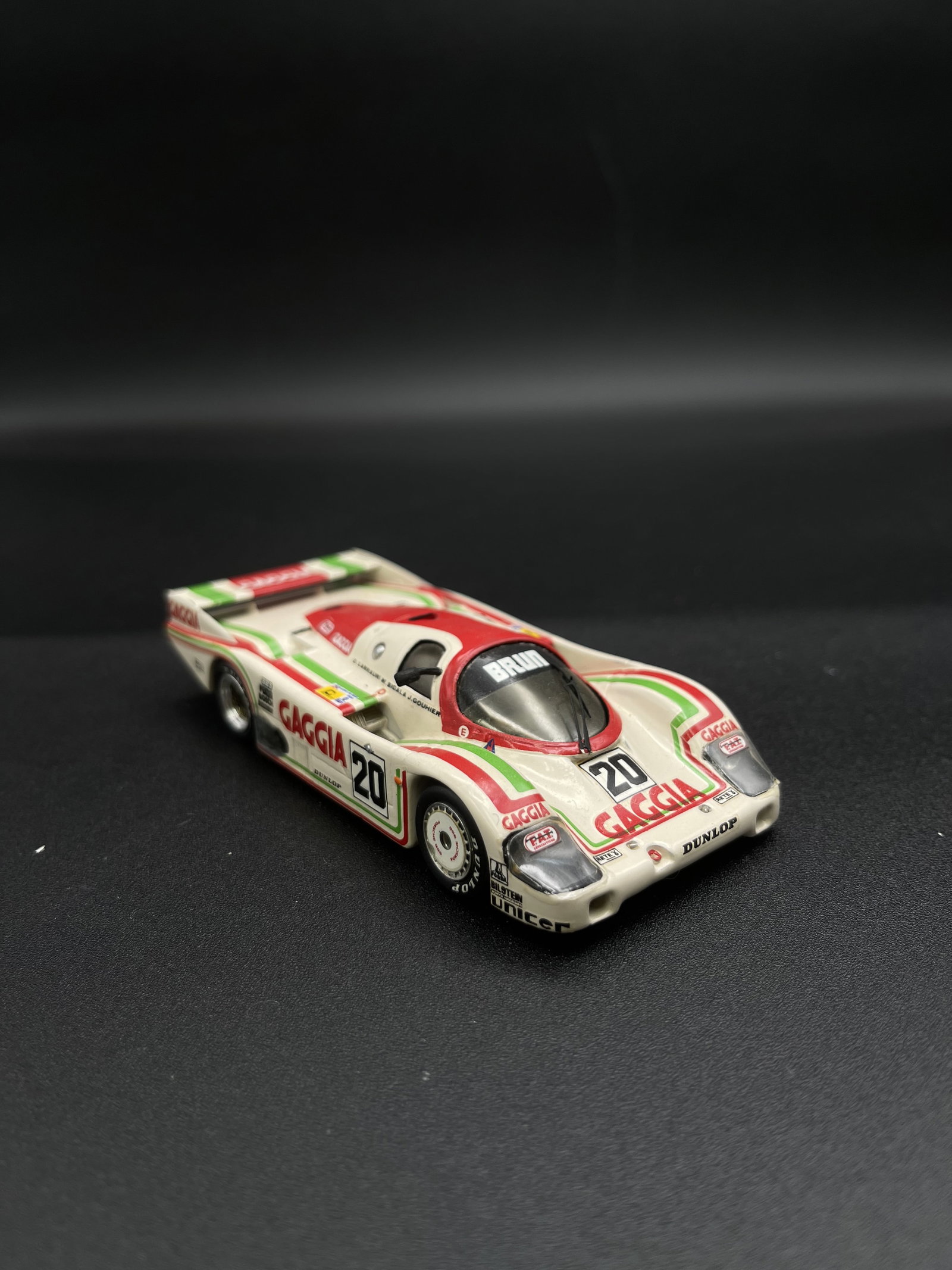 Vintage Model Car 1:43 Multi Colored GAGGIA #20 Porsche 956 Starter By Goupille M. - France: Vintage Model Car 1:43 Multi Colored GAGGIA #20 Porsche 956 Starter By Goupille M. - France