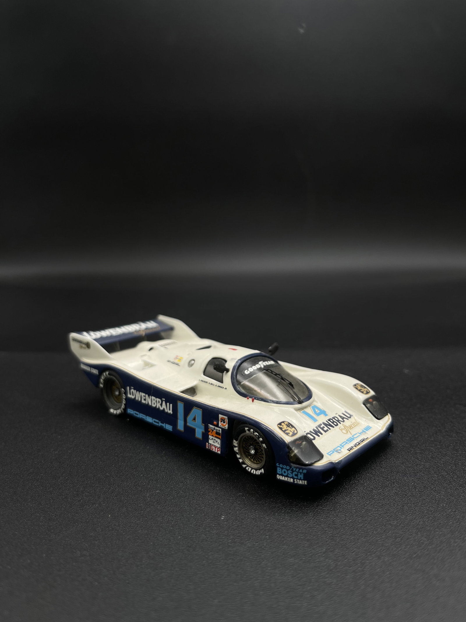 Vintage Model Car 1:43 White/Blue Lowenbrau #14 Porsche 962 Starter By Goupille M. - France: Vintage Model Car 1:43 White/Blue Lowenbrau #14 Porsche 962 Starter By Goupille M. - France
