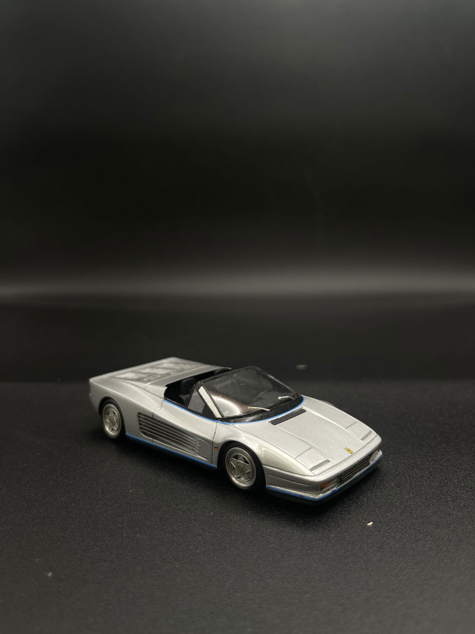 Vintage Model Car 1:43 Silver Ferrari Testarossa Cabriolet By G. Agnelli BBR - Italy (1 of 5)