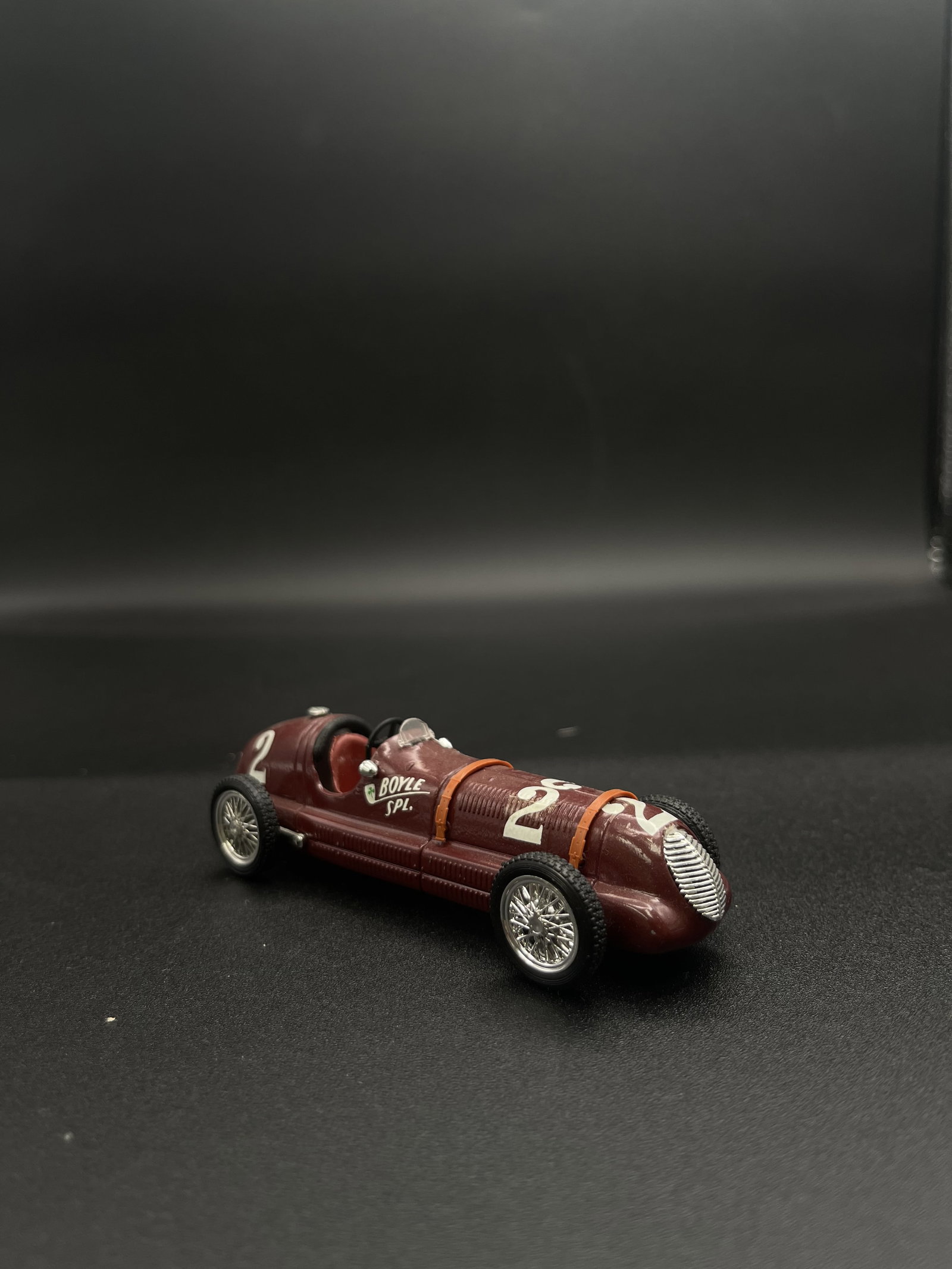 Vintage Model Car 1:43 Dark Red Maserati HP350 Brumm - Italy: Vintage Model Car 1:43 Dark Red Maserati HP350 Brumm - Italy