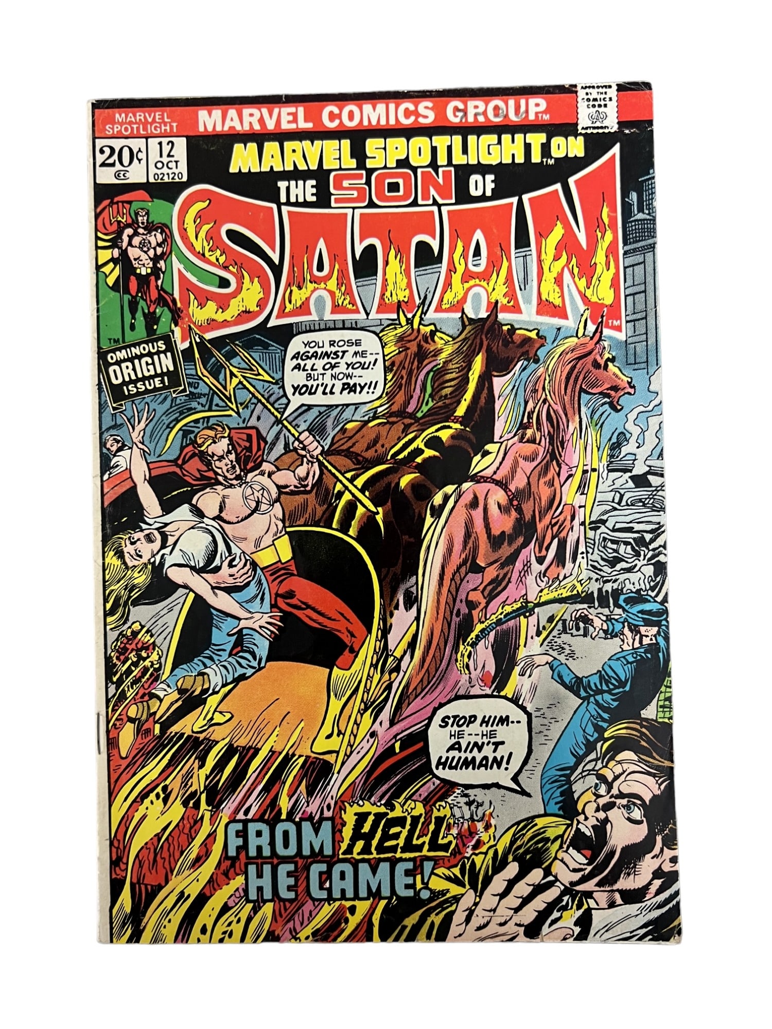 Marvel Spotlight # 12 Marvel Comics 1st App Son of Satan Herb Trimpe 1973 (1 of 6)