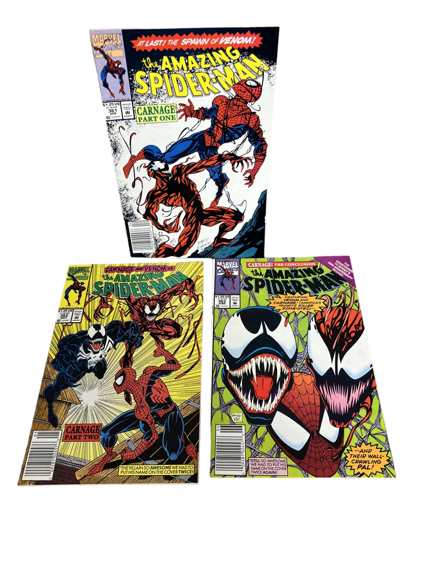 THE AMAZING SPIDER-MAN #361 #362 #363 (1992) 1st appearance of CARNAGE Part 1-3 (1 of 10)