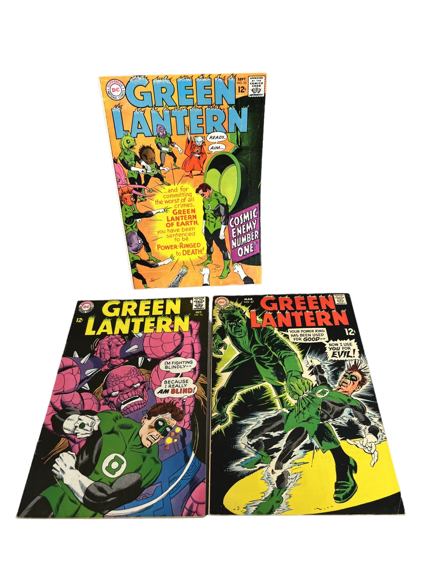 Green Lantern 55, 67,56 vintage comic book collection lot (1 of 5)
