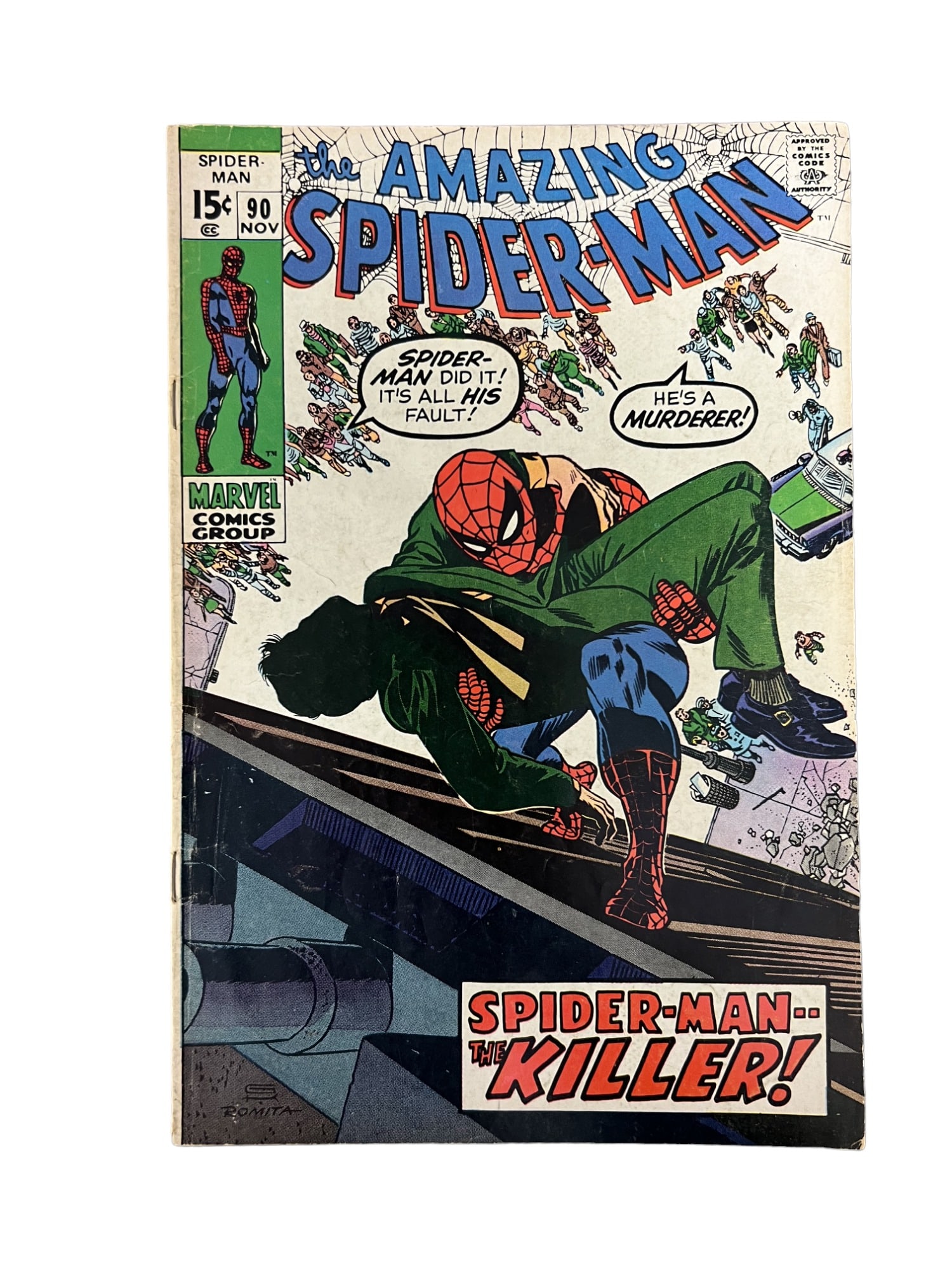 Amazing Spider-Man (1970) #90 * Death of Captain Stacy * Romita / Stan Lee Marvel Comic: Amazing Spider-Man (1970) #90 * Death of Captain Stacy * Romita / Stan Lee Marvel Comic