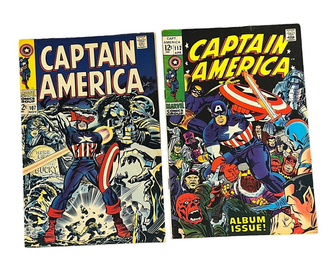 CAPTAIN AMERICA #107 #112 Vintage Comic Book Collection Lot (1 of 6)