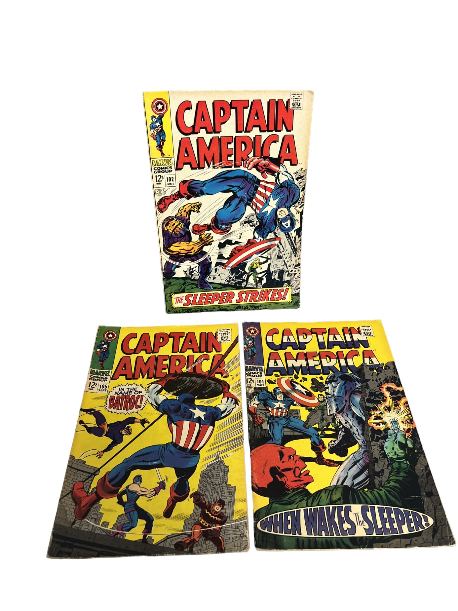 CAPTAIN AMERICA #105 101 102 Vintage Comic Book Collection Lot (1 of 8)