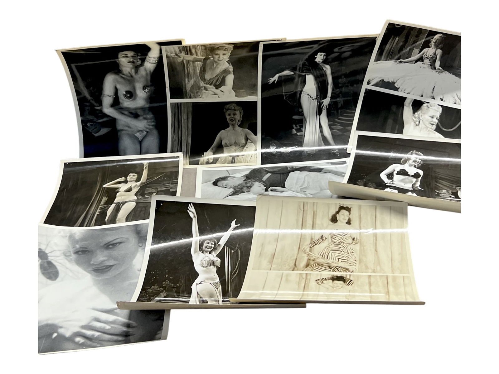 Vintage 1950's Original Burlesque Nude Pin Up Model Risque 8x10 Black and White Photographs: Vintage 1950's Original Burlesque Nude Pin Up Model Risque 8x10 Black and White Photographs