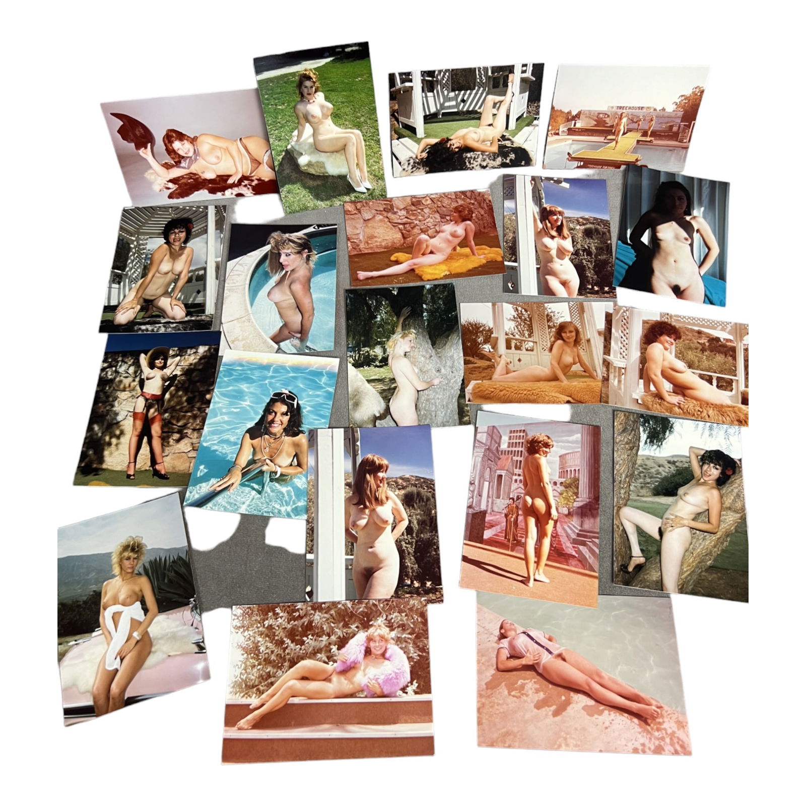 Vintage Pin-Up Nude Female Model Erotic Risque Photograph Collection Lot: Vintage Pin-Up Nude Female Model Photograph Collection Lot of 20.Approximate size of each photo is 5" x 3.5", we believe these photos are from a nudist colony. Some of the images might have been publi