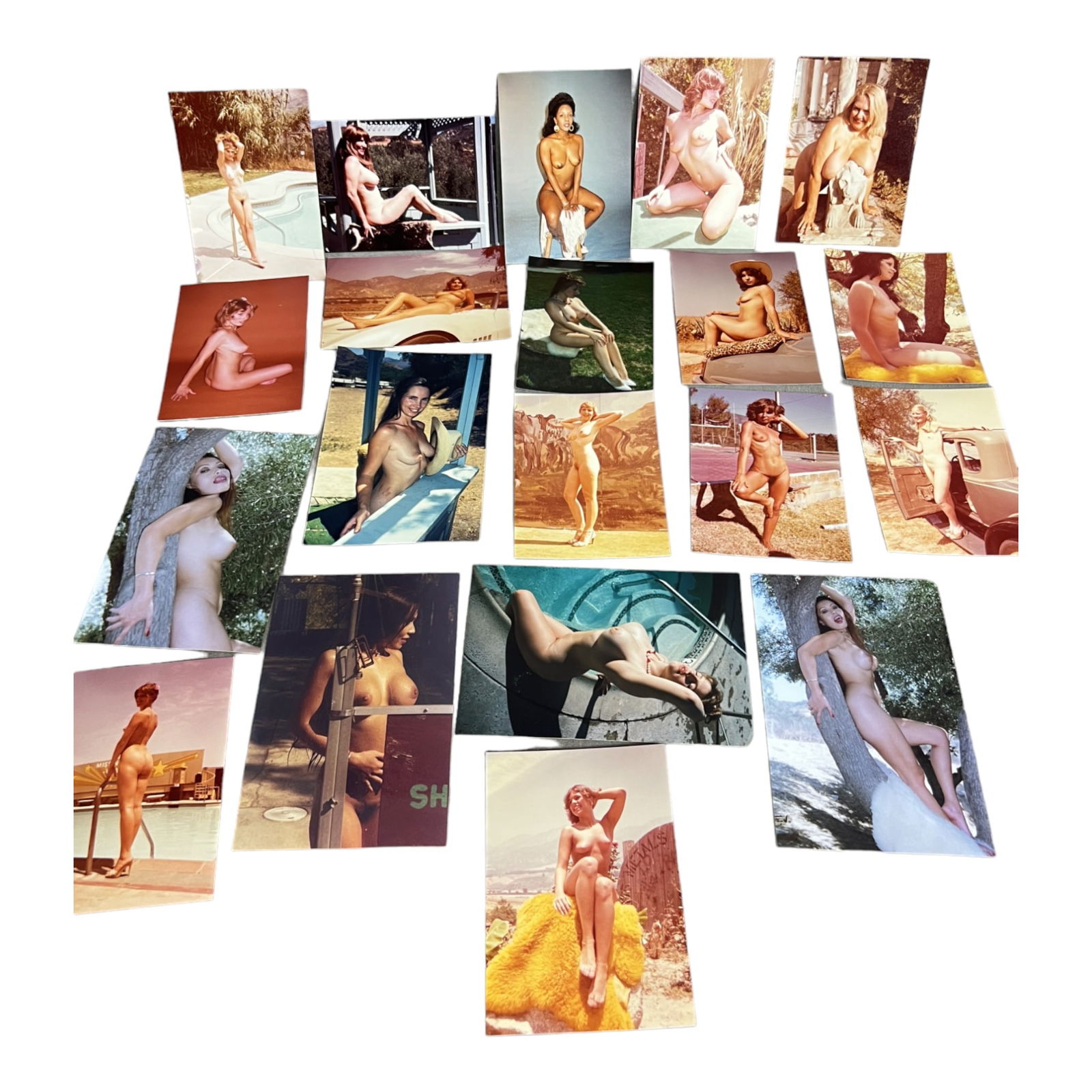 Vintage Pin-Up Nude Female Model Erotic Risque Photograph Collection Lot: Vintage Pin-Up Nude Female Model Photograph Collection Lot of 20.Approximate size of each photo is 5" x 3.5", we believe these photos are from a nudist colony. Some of the images might have been publi