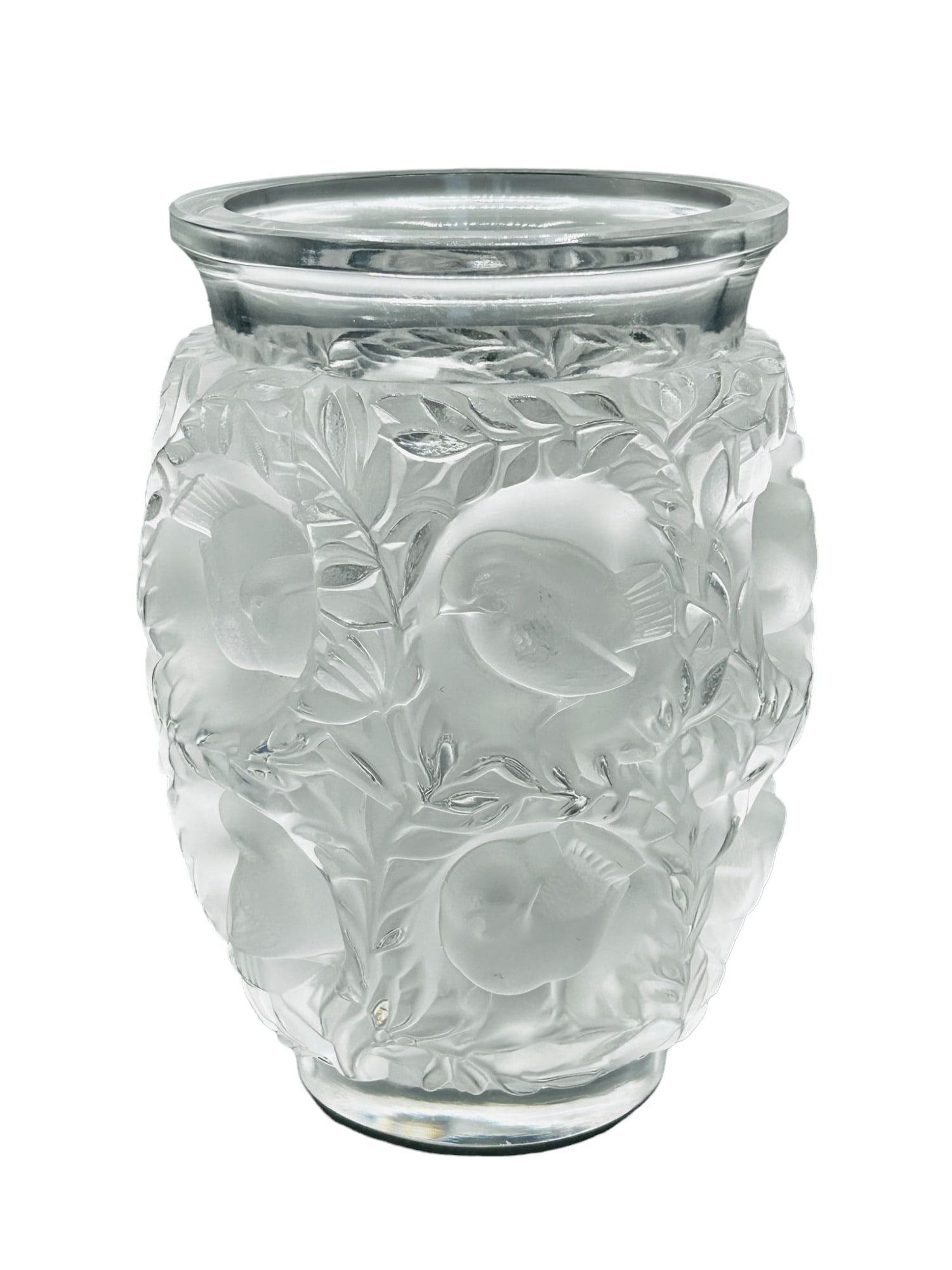 Lalique Crystal Bagatelle vase: 6 3/4" h.