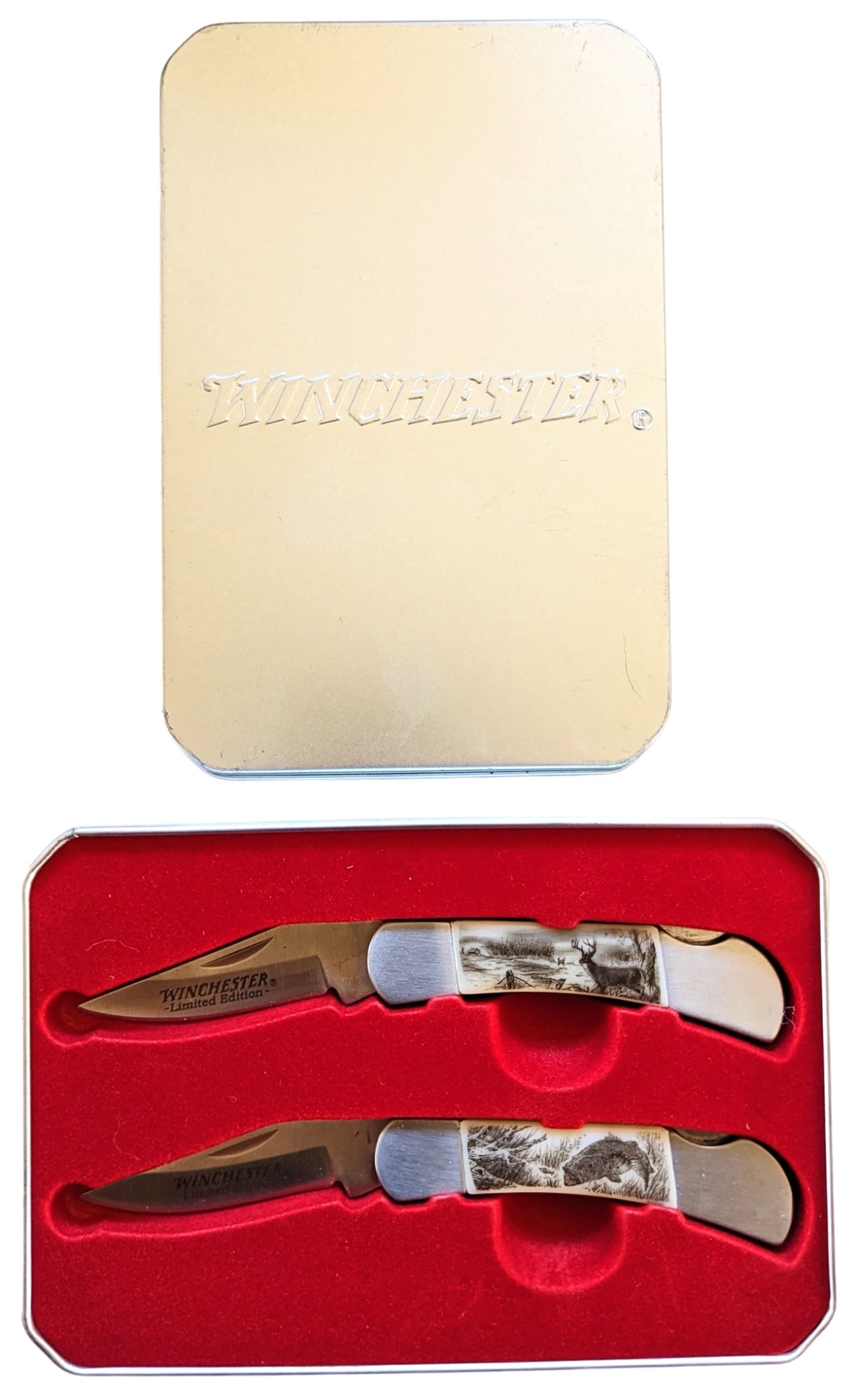 Winchester pair of pocket knives gift set in box (1 of 2)
