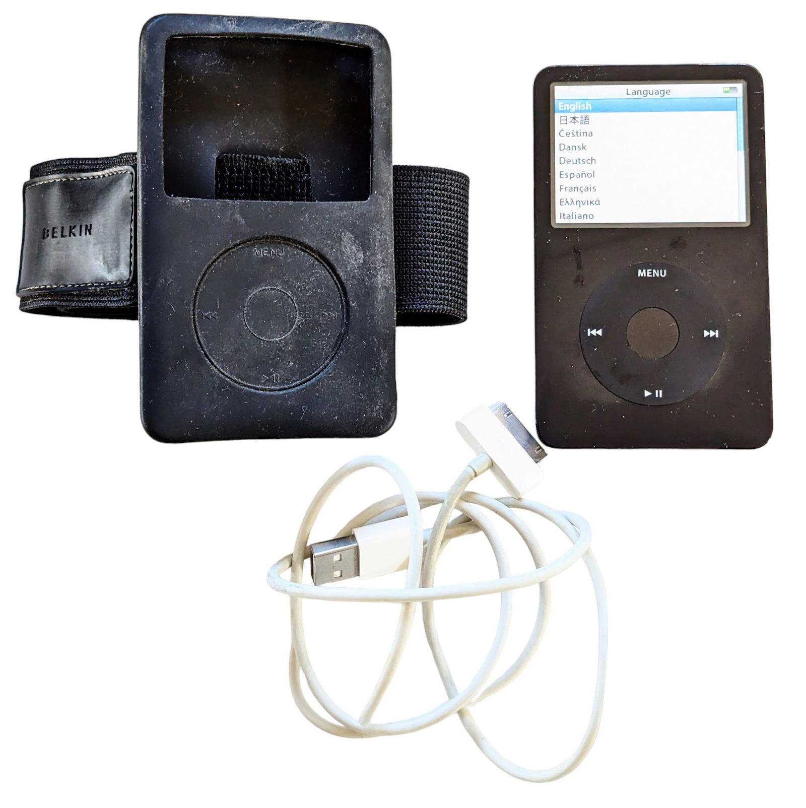 30GB Apple iPod with cable and arm strap (1 of 2)