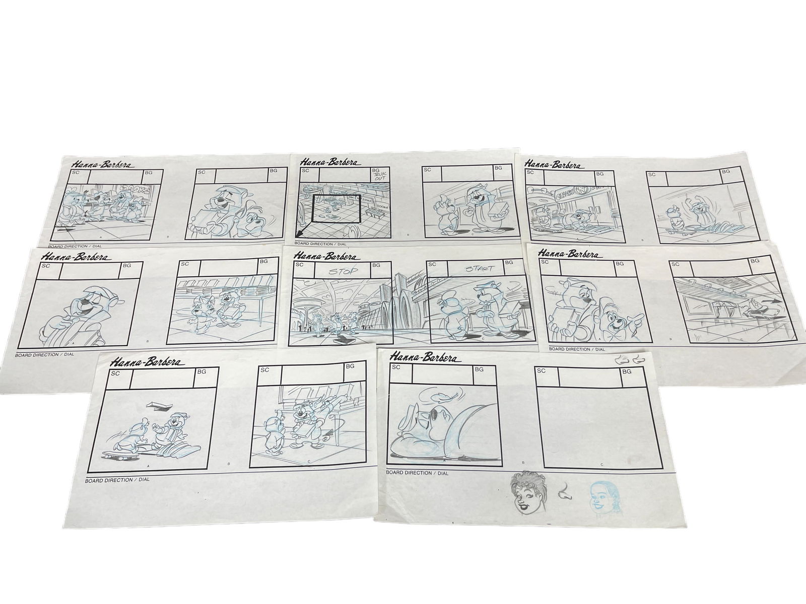 Vintage Hanna-Barbera Animation Storyboard Collection Lot (1 of 5)