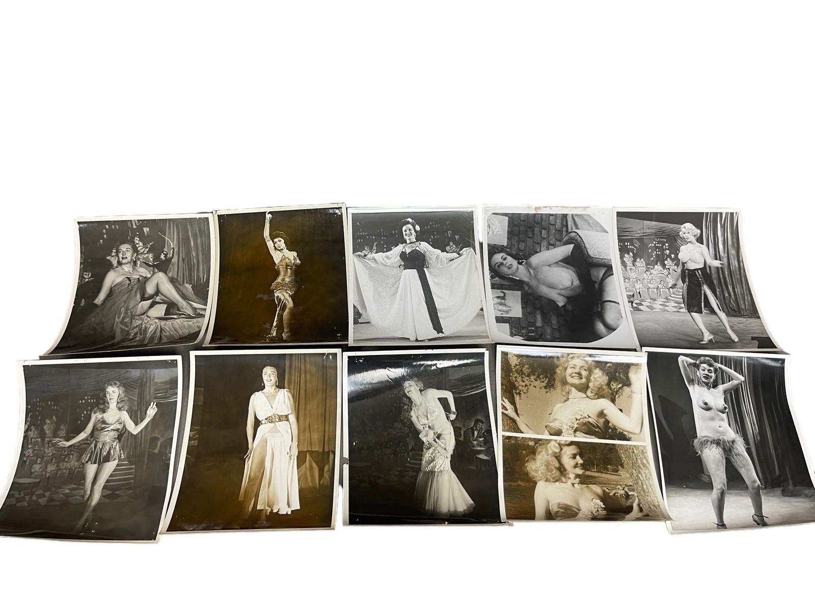 Vintage 1950's Original Burlesque Nude Pin Up Model Risque 8x10 Black and White Photographs: Vintage 1950's Original Burlesque Nude Pin Up Model Risque 8x10 Black and White Photographs