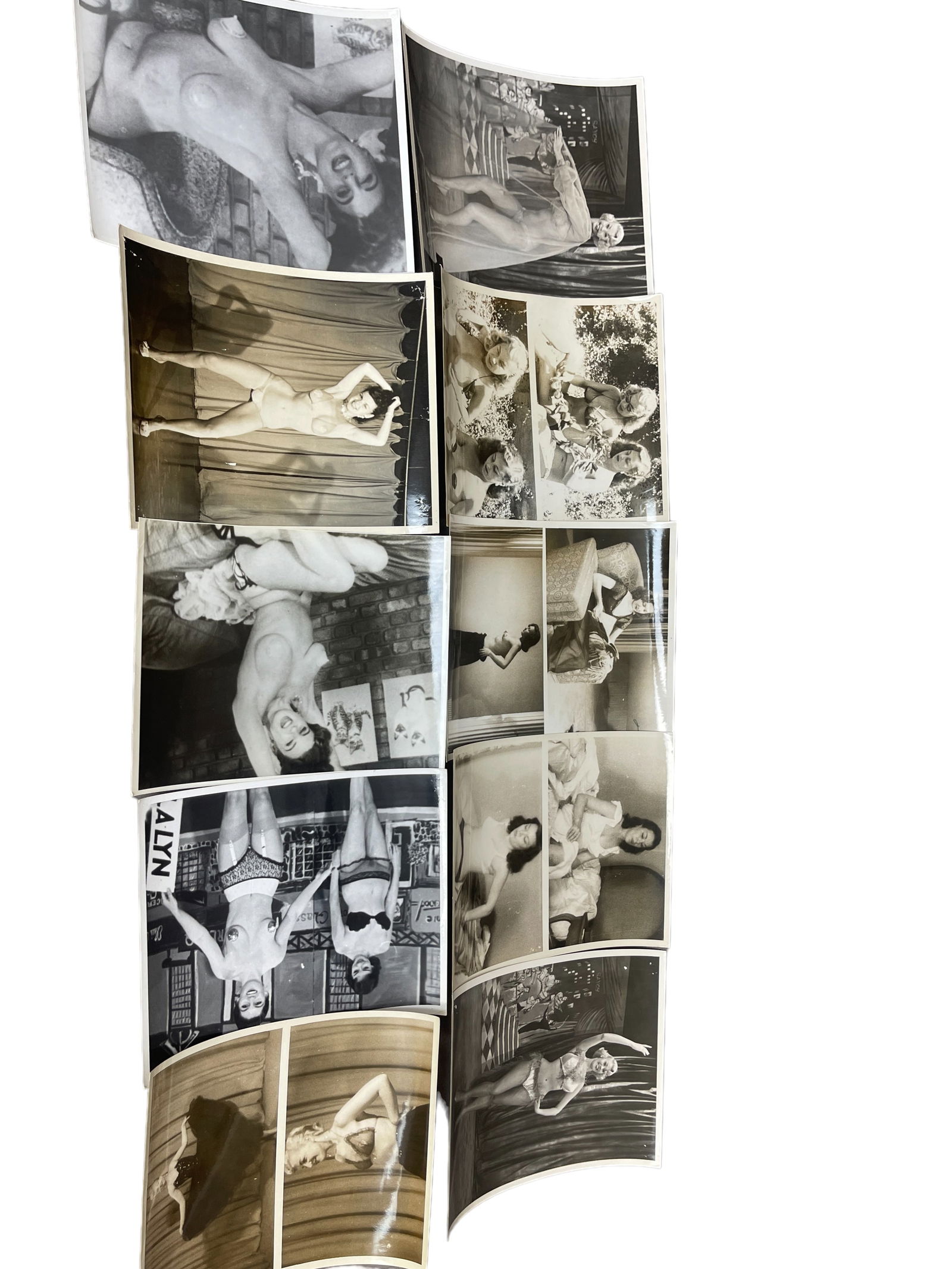 Vintage 1950's Original Burlesque Nude Pin Up Model Risque 8x10 Black and White Photographs: Vintage 1950's Original Burlesque Nude Pin Up Model Risque 8x10 Black and White Photographs
