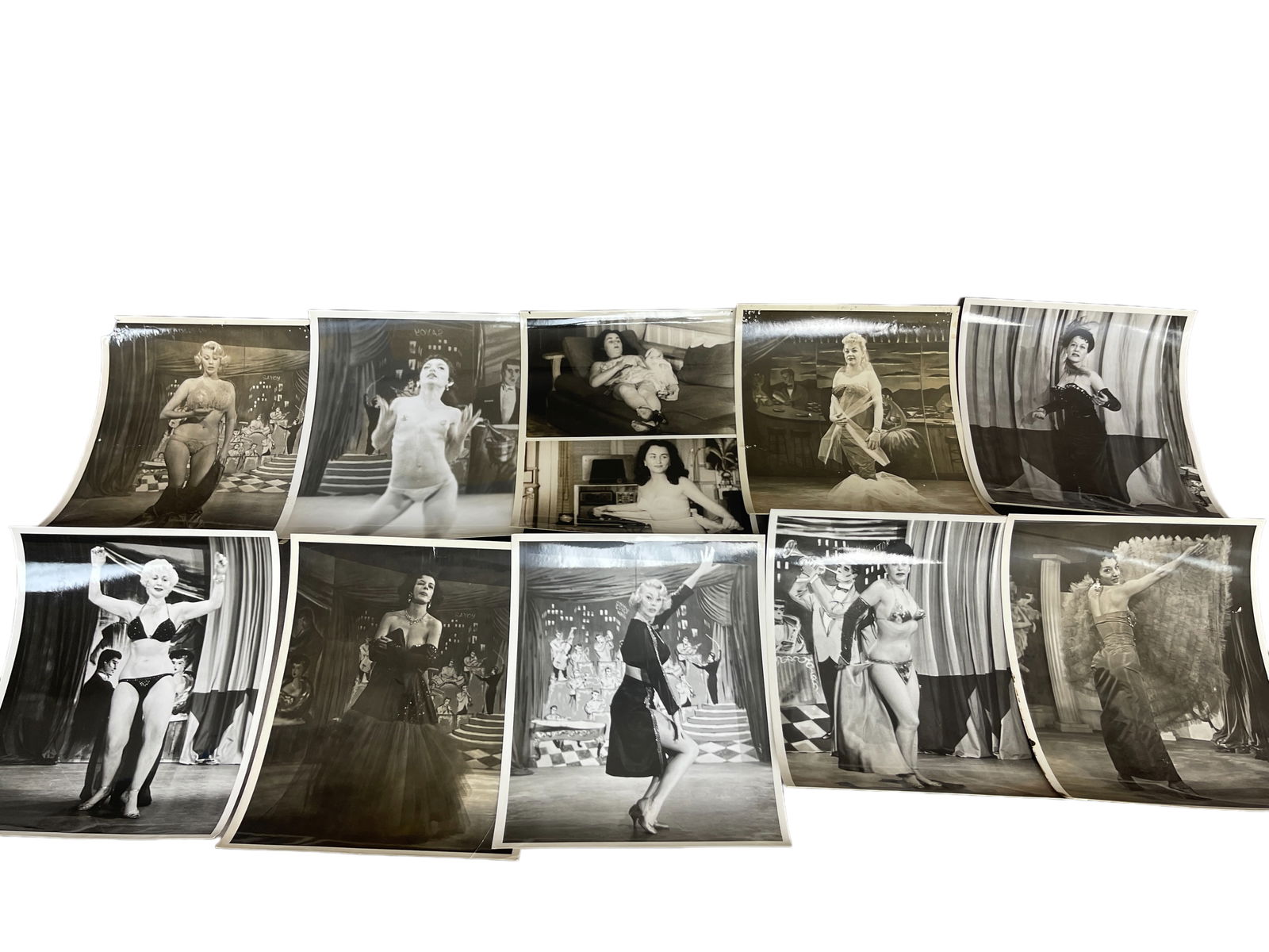 Vintage 1950's Original Burlesque Nude Pin Up Model Risque 8x10 Black and White Photographs: Vintage 1950's Original Burlesque Nude Pin Up Model Risque 8x10 Black and White Photographs