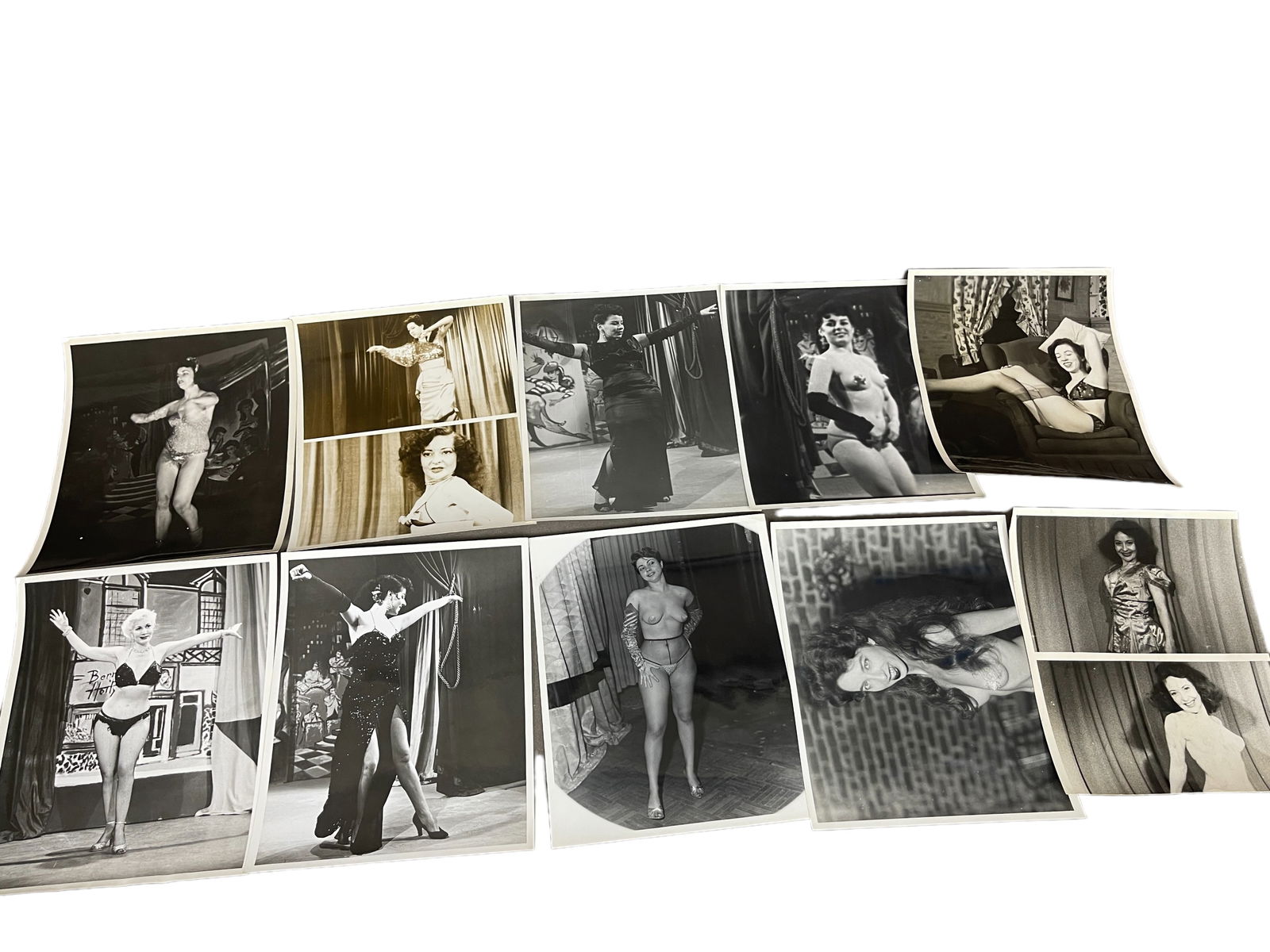 Vintage 1950's Original Burlesque Nude Pin Up Model Risque 8x10 Black and White Photographs: Vintage 1950's Original Burlesque Nude Pin Up Model Risque 8x10 Black and White Photographs