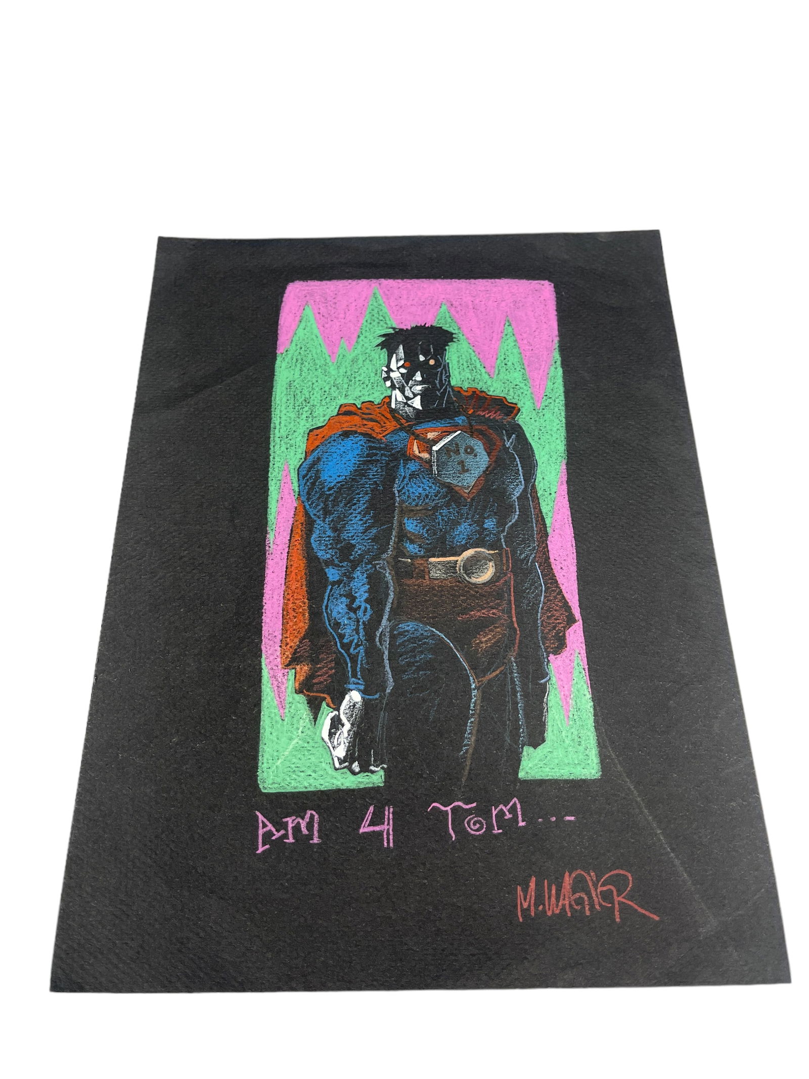 Superman Comic Art Sketch Drawing Signed by Matt Wagner (1 of 3)