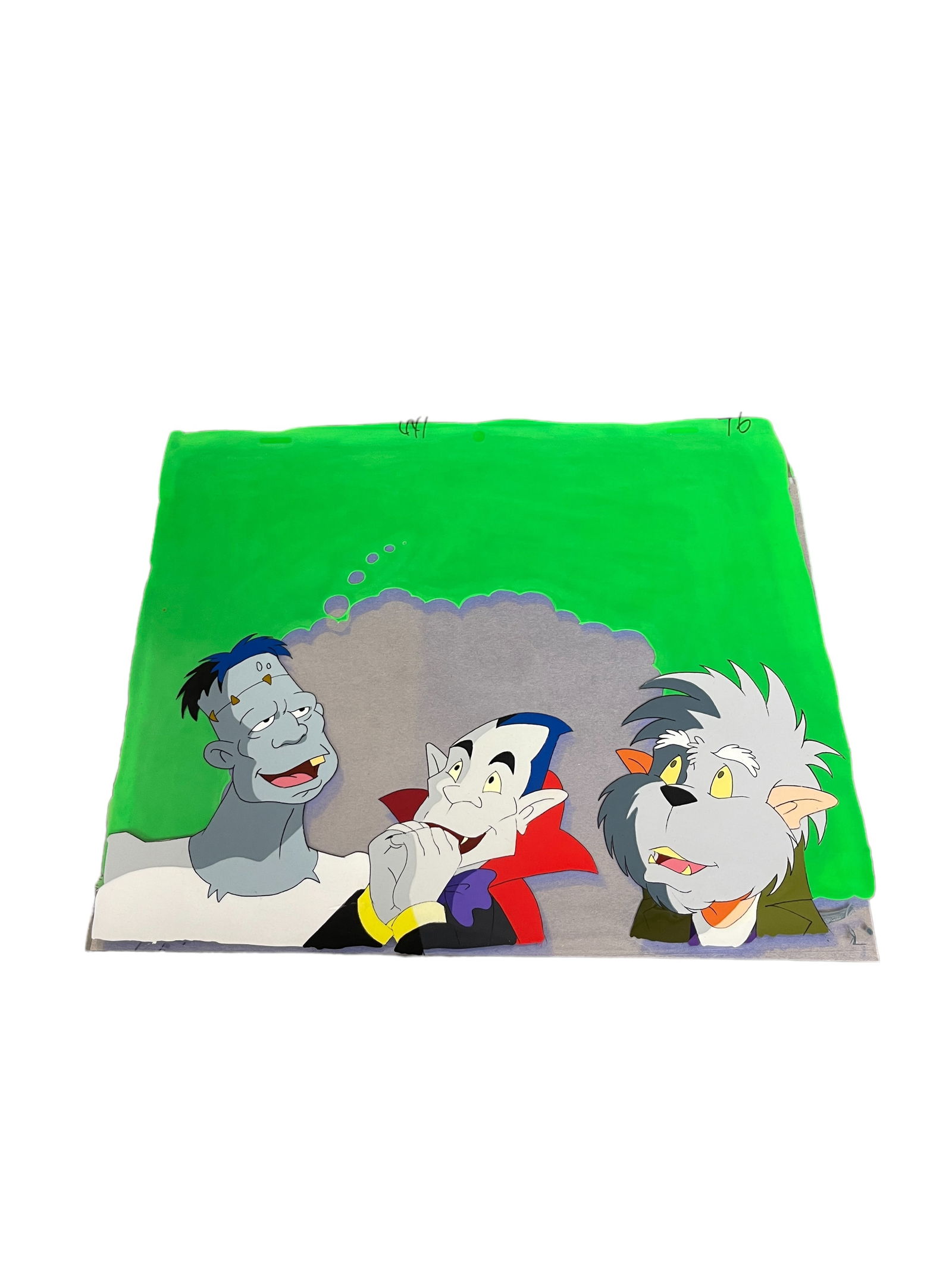 Vintage Monster Mash Wolf Man Dracula Frankenstein Complete Animation Cel (1 of 5)