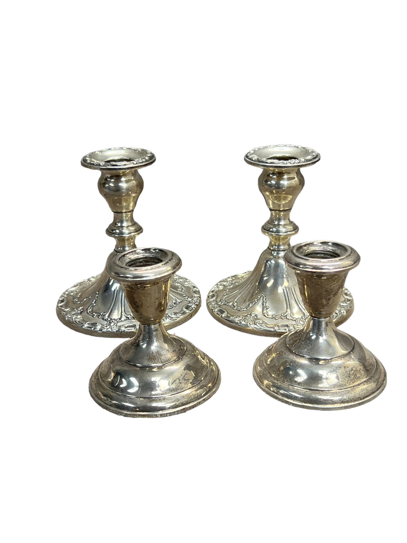 Antique vintage sterling silver candlestick holder Gorham empire (1 of 12)