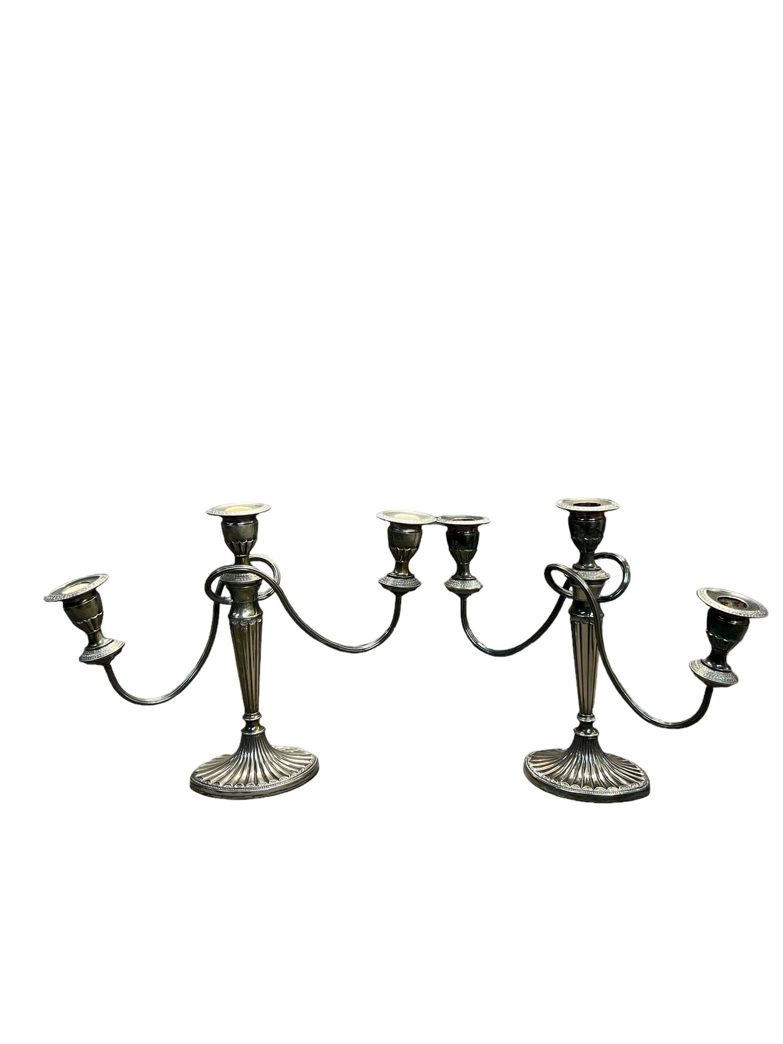 Vintage Silver Plated Candle Holder Candelabra Pair (1 of 8)